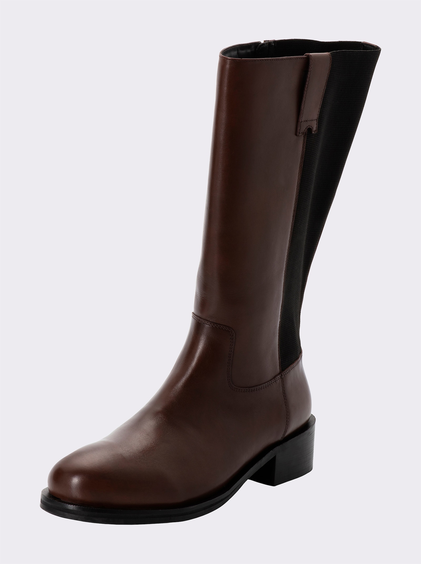 sheego Weitschaftstiefel mit Stretch-Einsatz - rotbraun