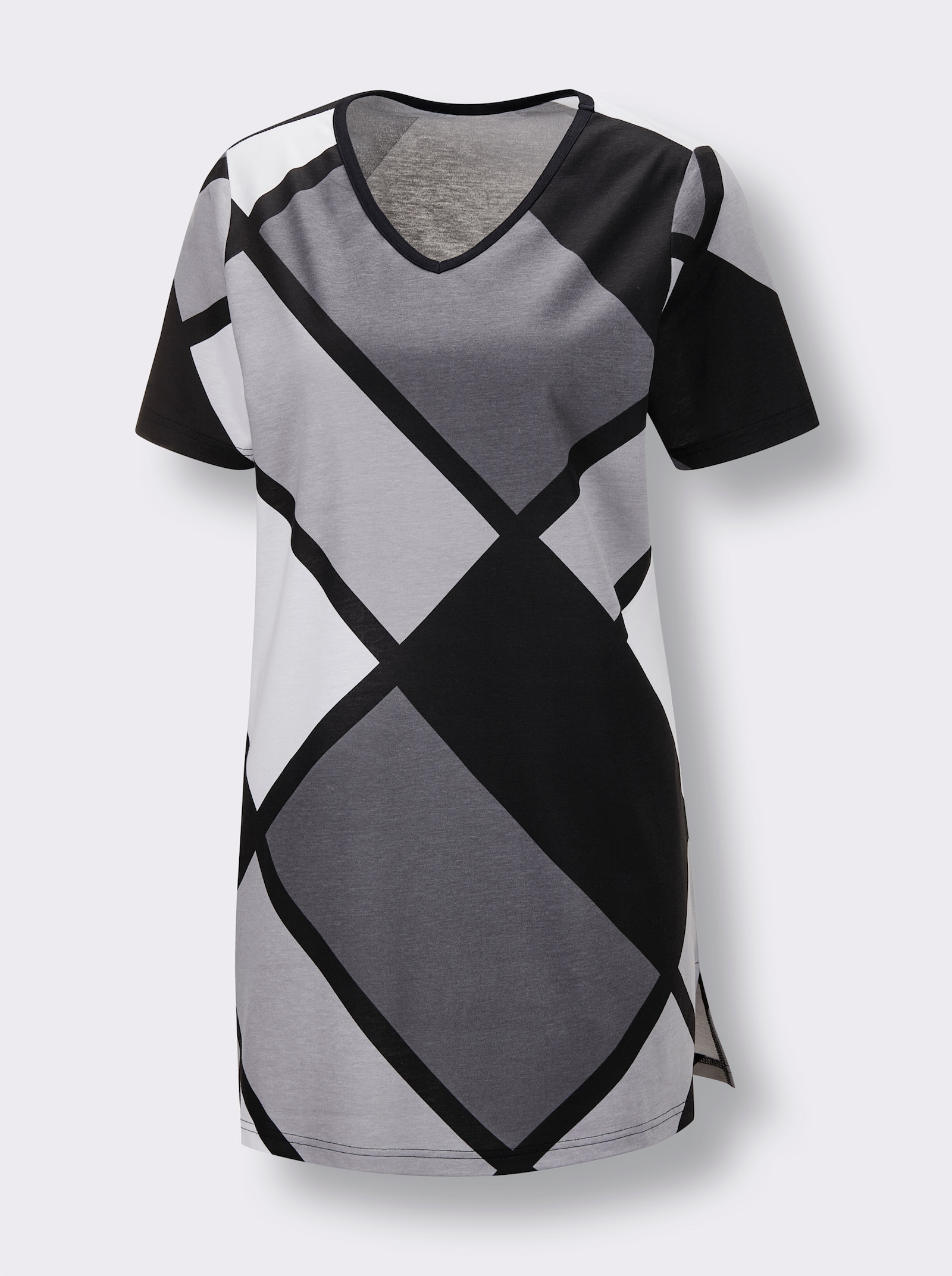 wäschepur Caprianzug mit Grafik-Dessin - schwarz-anthrazit-bedruckt