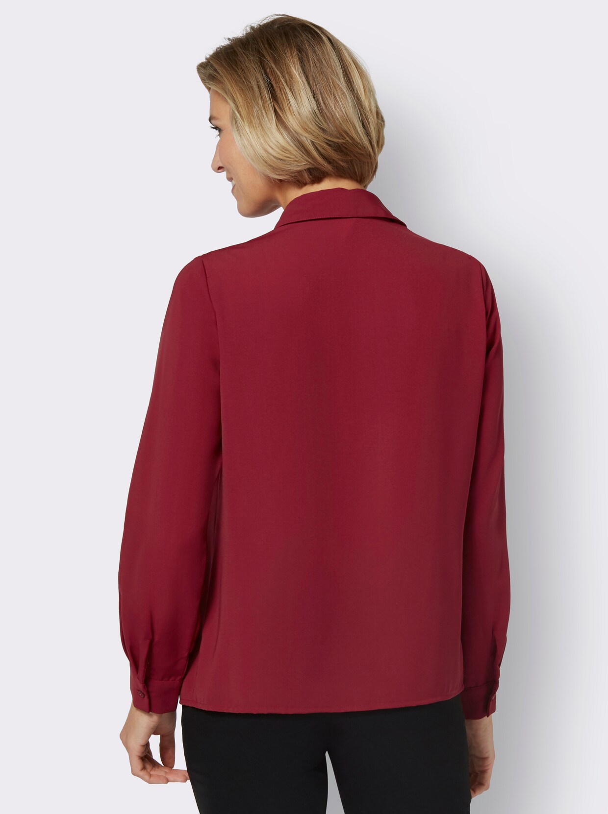 Blouse met lange mouwen - kers
