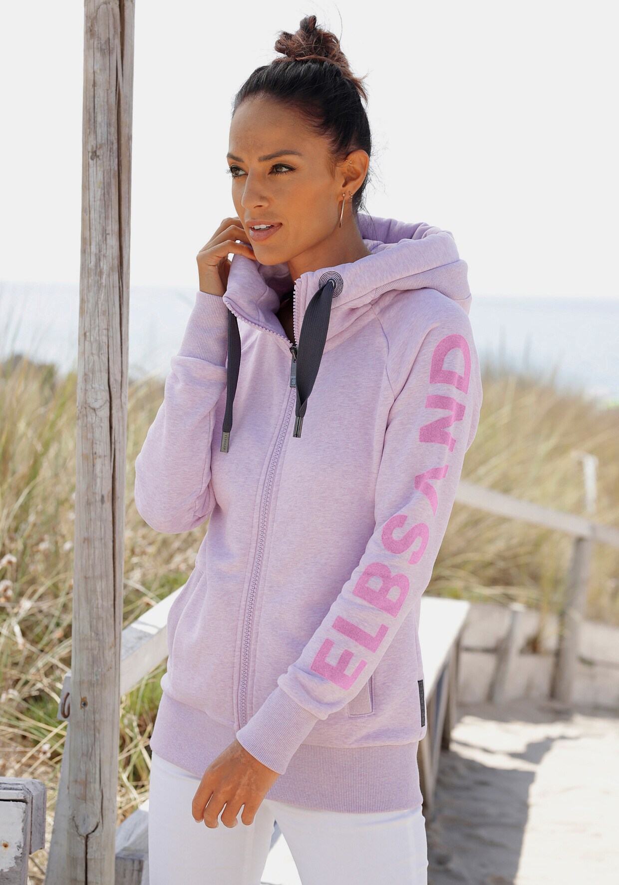 Elbsand Sweatjacke - flieder-meliert