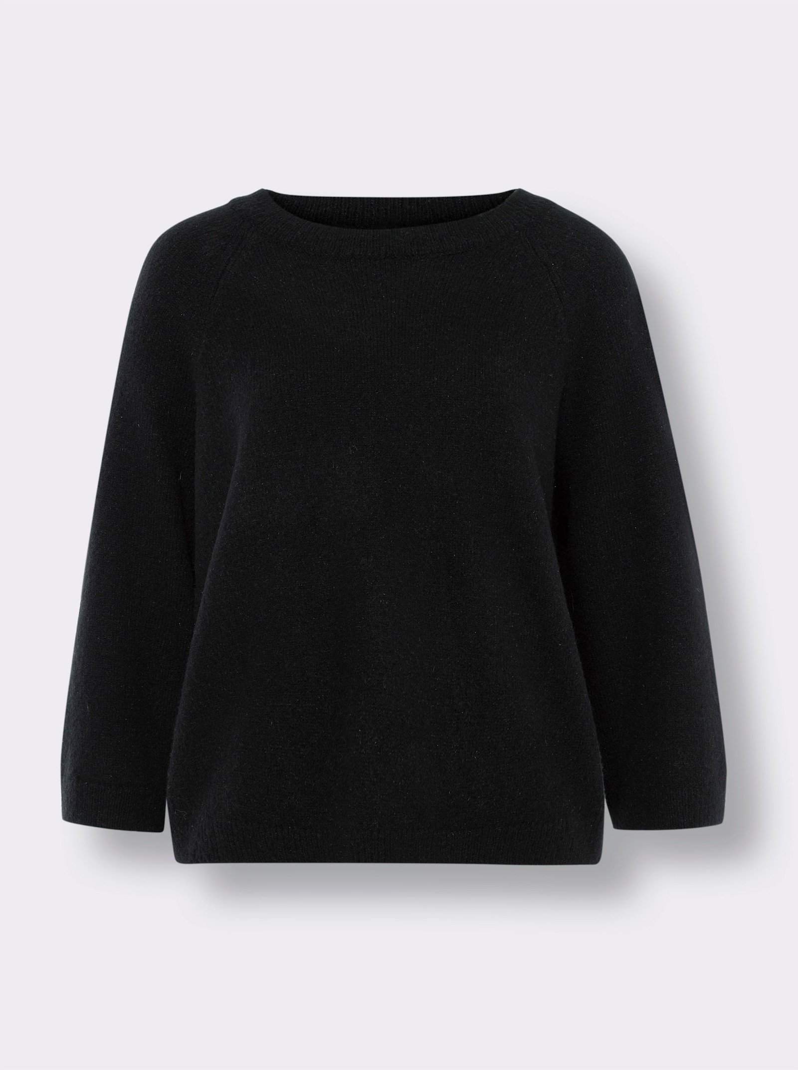 heine 3/4 Arm-Pullover mit Flauschgarn - schwarz