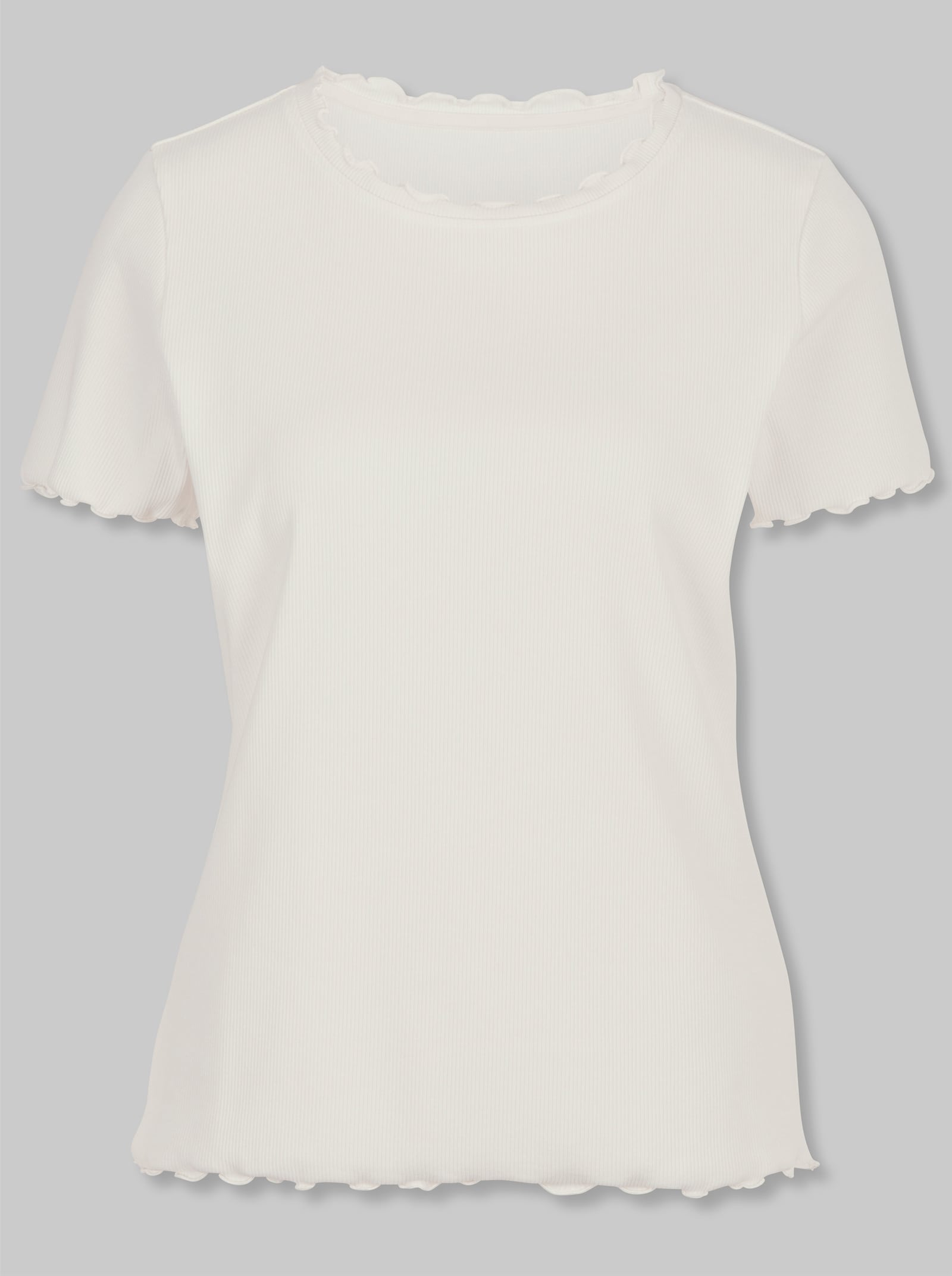 heine Rippshirt mit Wellenkanten - ecru