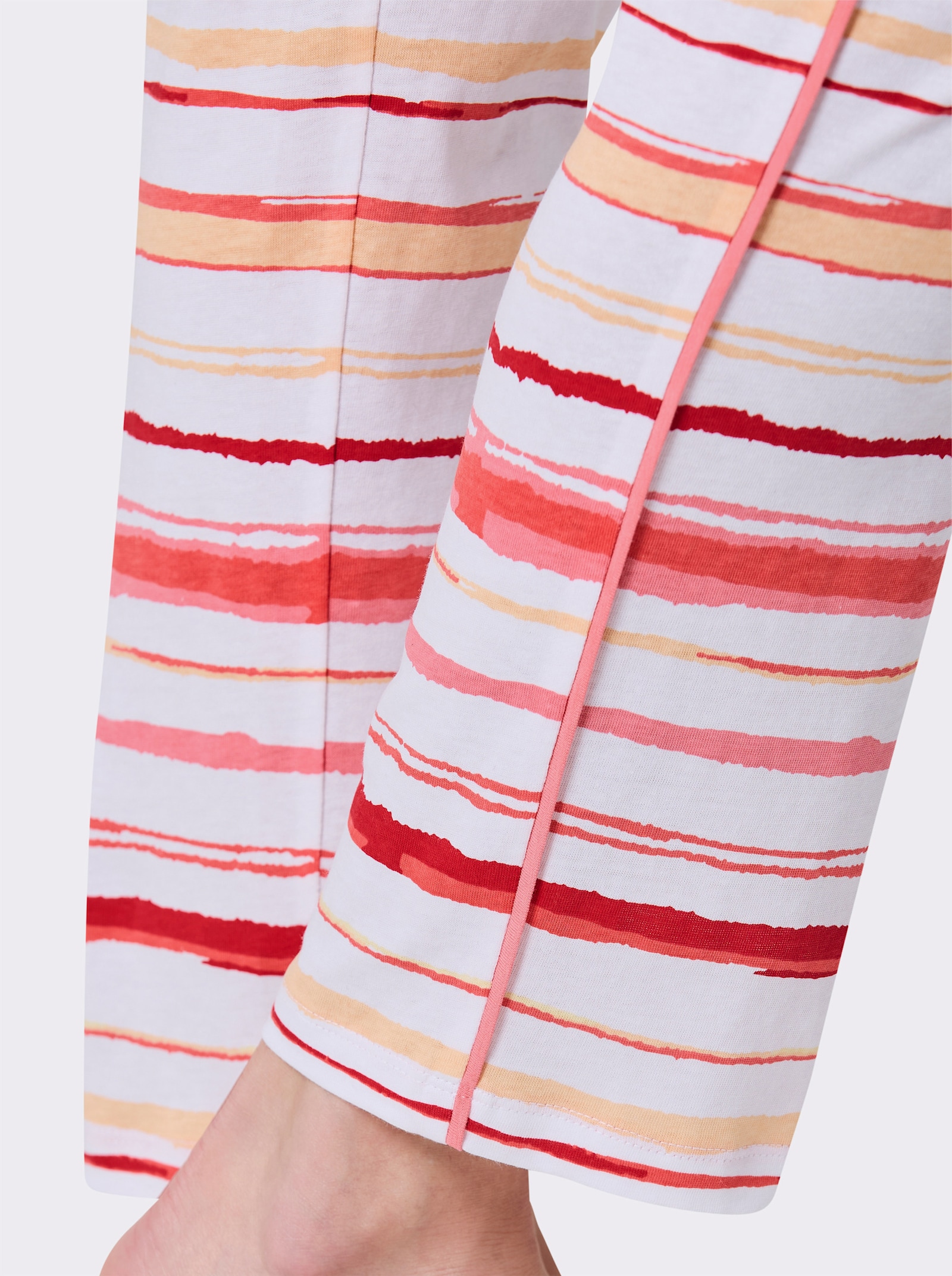 wäschepur Schlafanzughose mit Dehnbund - flamingo-weiß-gestreift