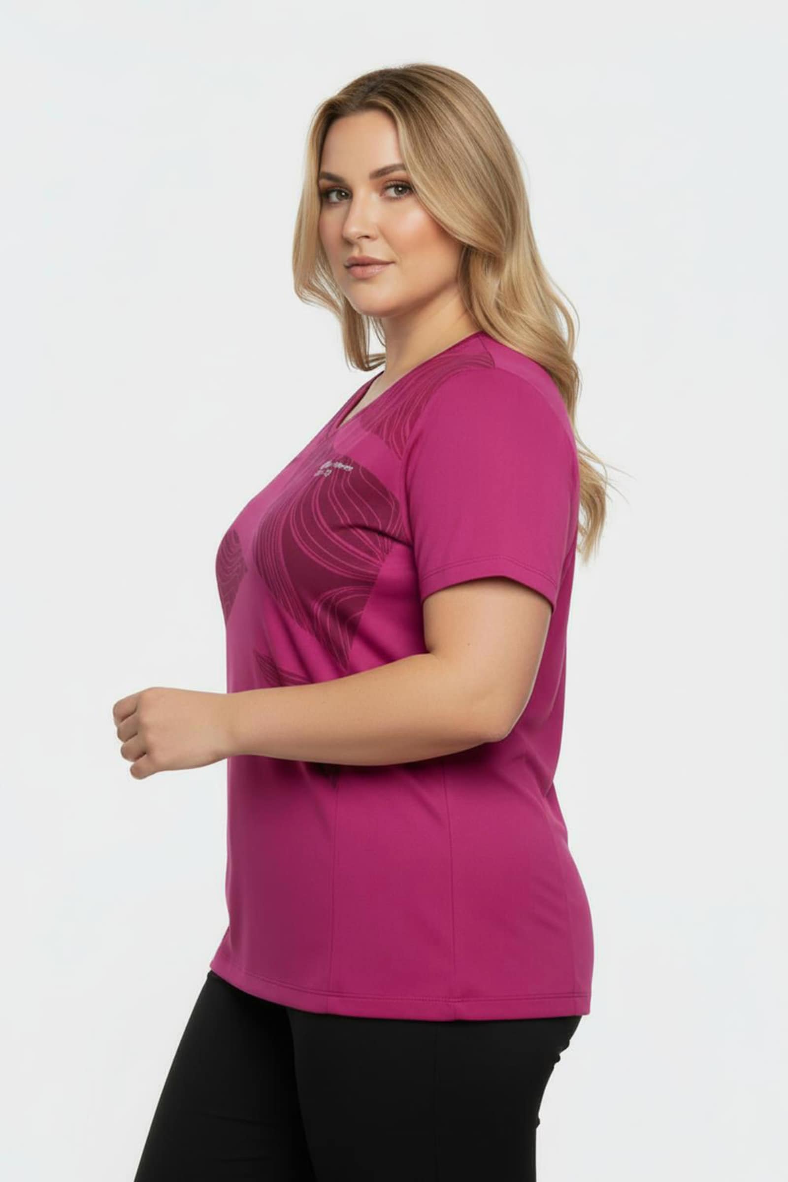 Catamaran Sports Sportshirt mit Stretch-Anteil - fuchsia-gemustert
