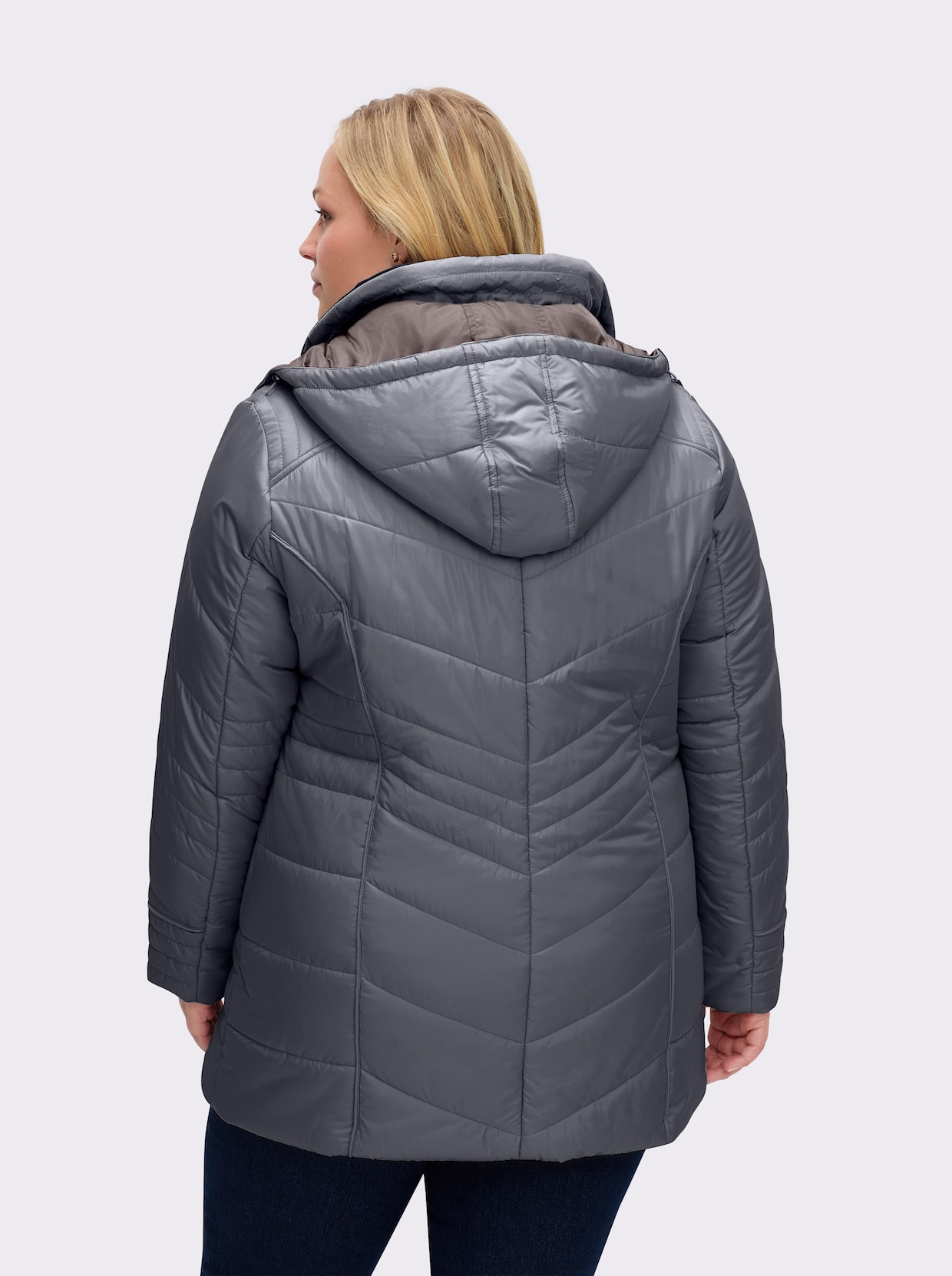 Steppjacke in Microfaser-Qualität, pflegeleicht - grau