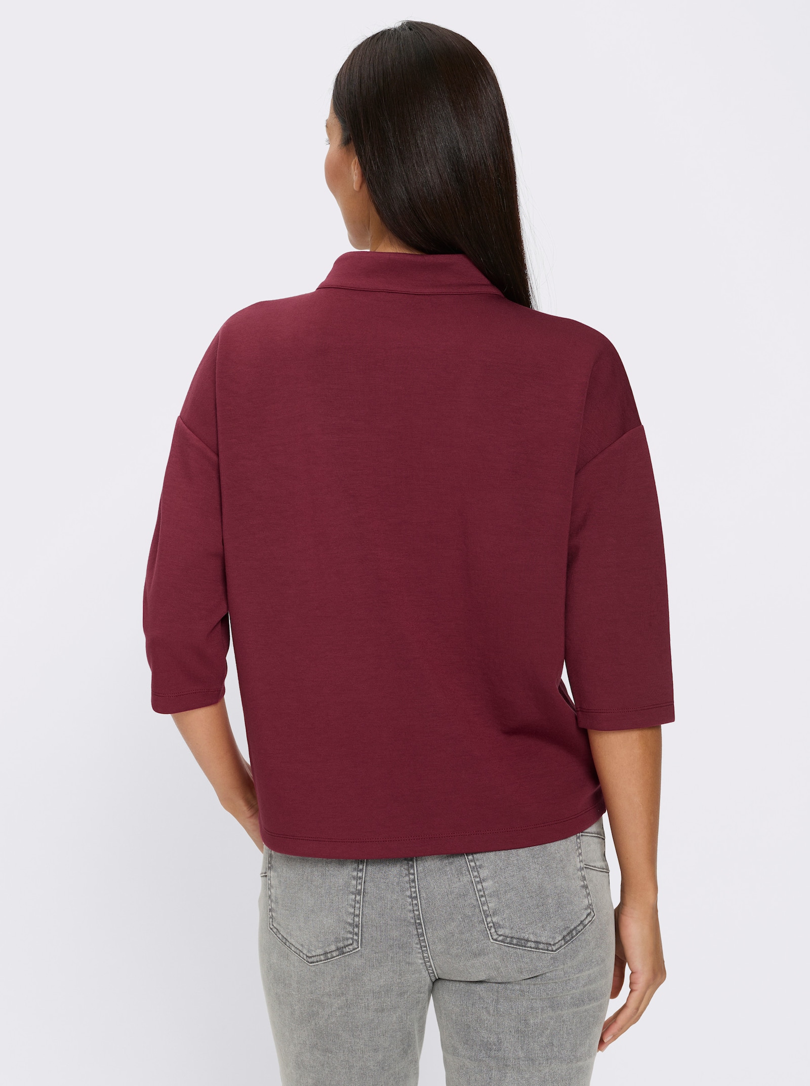 heine Sweatshirt mit Reißverschluss - dunkelrot