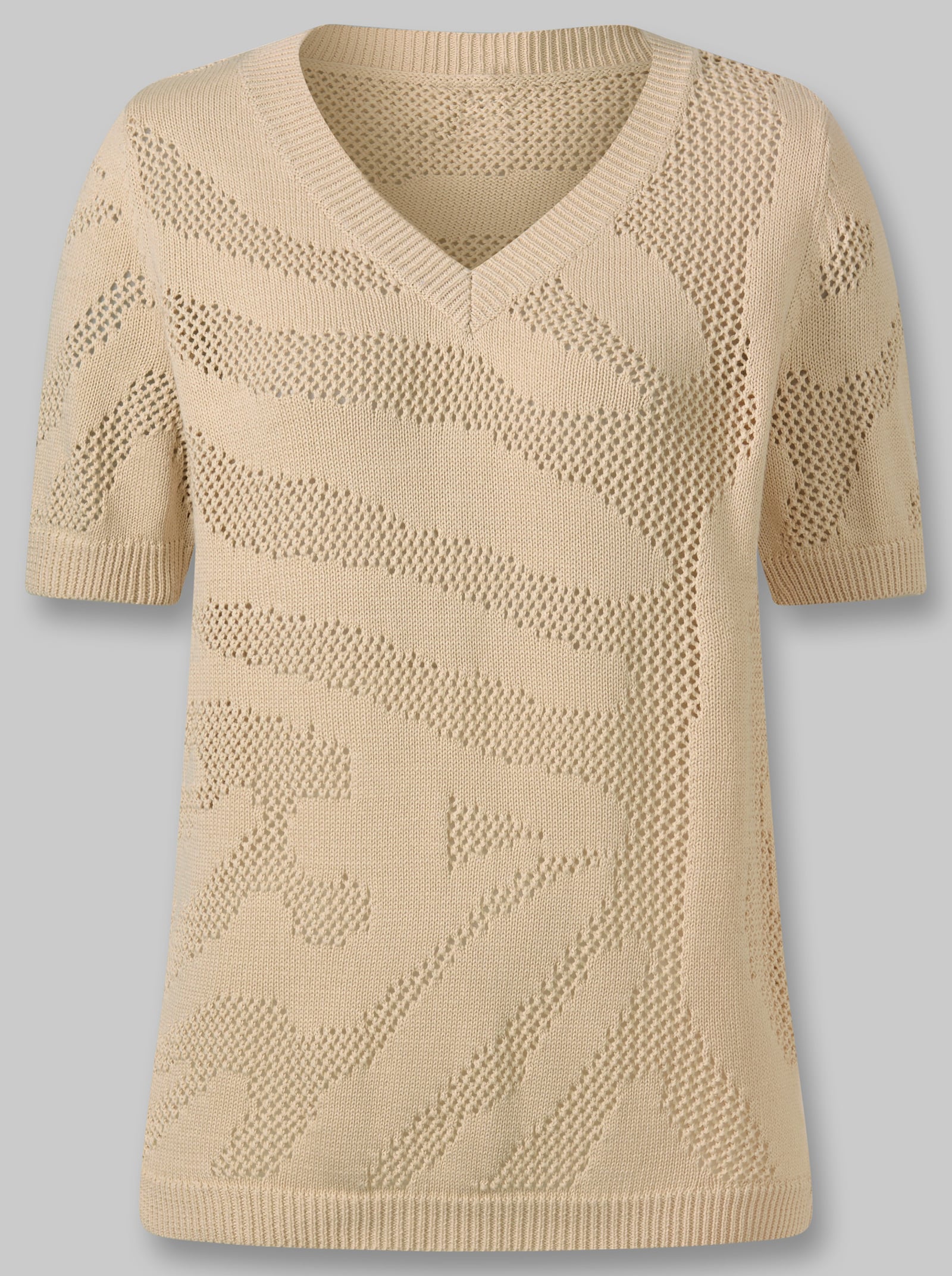 heine Ajourpullover mit aufwendigem Muster - sand