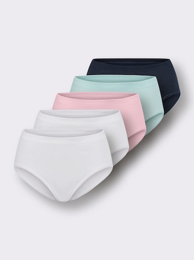 Speidel Taillenslip mit Doppelzwickel - 2x weiß,1x marine,1x rosé,1x mint