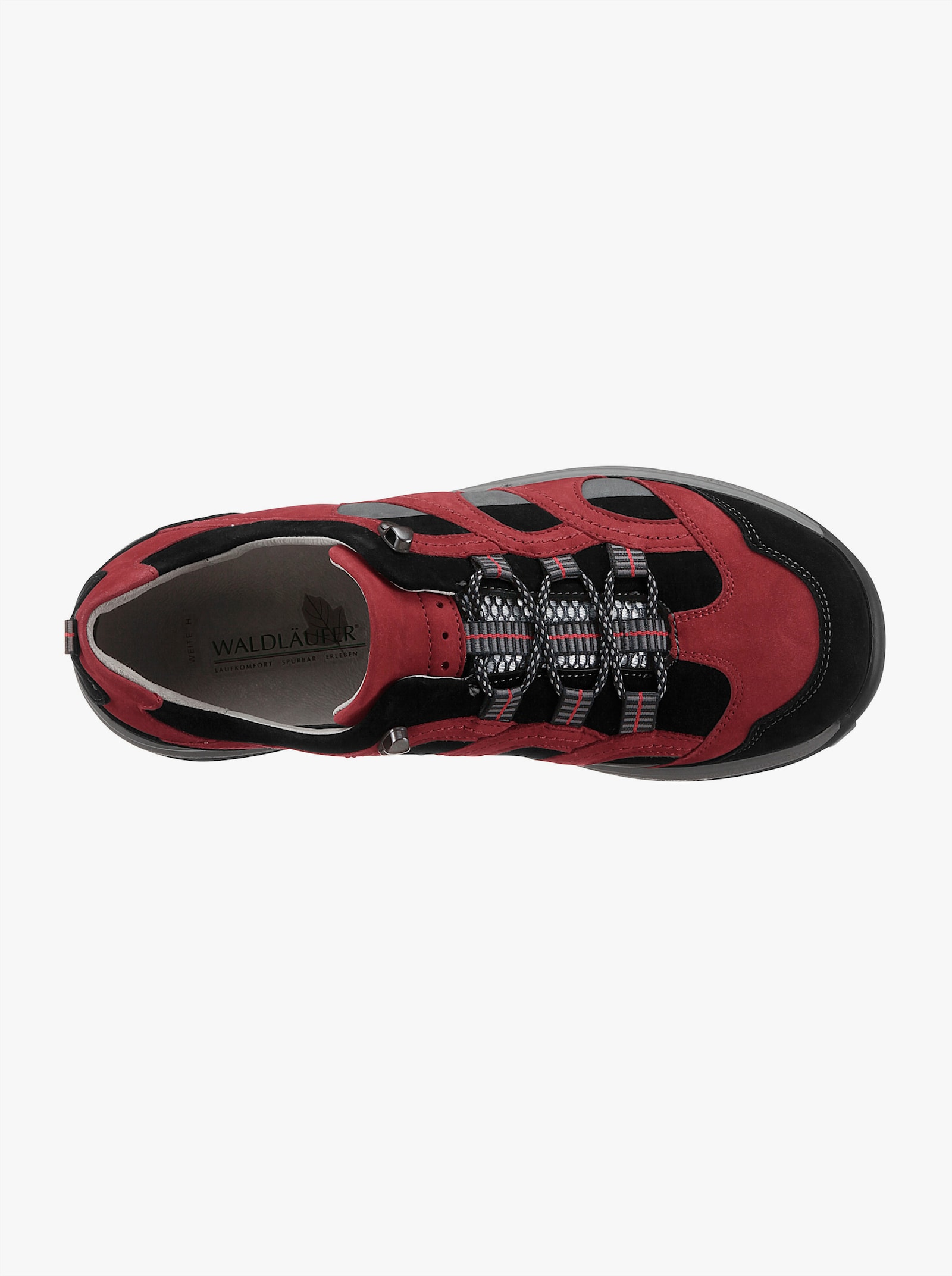 Waldläufer Schnürschuh - rot-schwarz