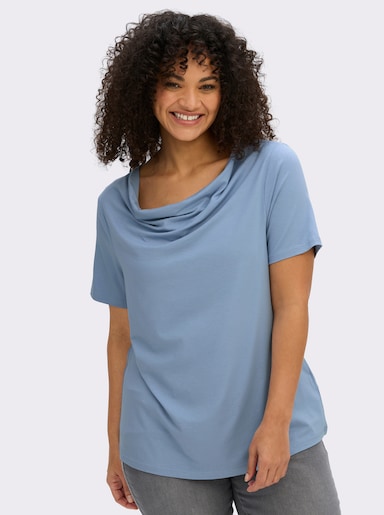 Wasserfallshirt mit kurzen Ärmeln - bleu