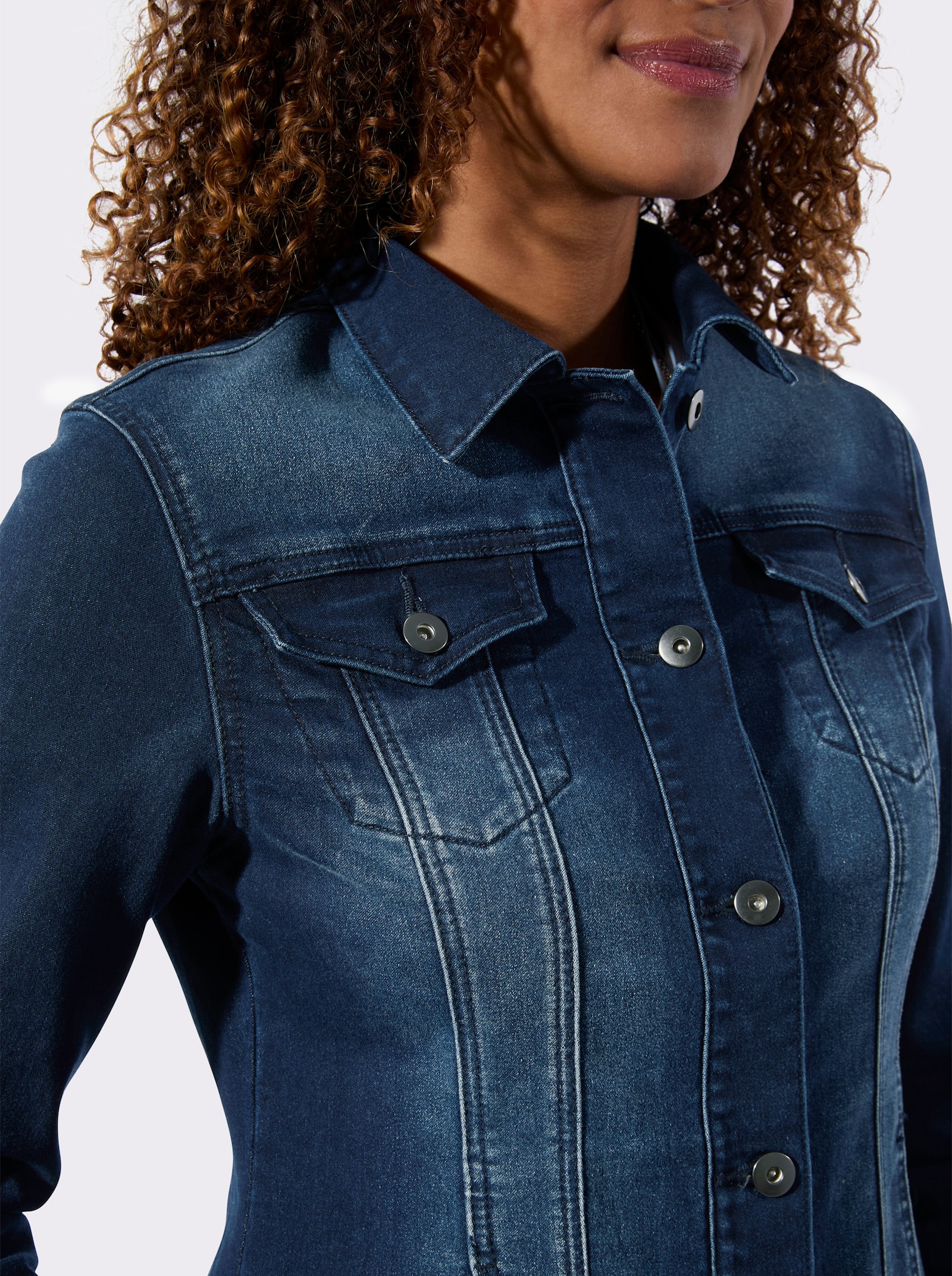 Jeansjacke elastische Qualität - blue-stone-washed