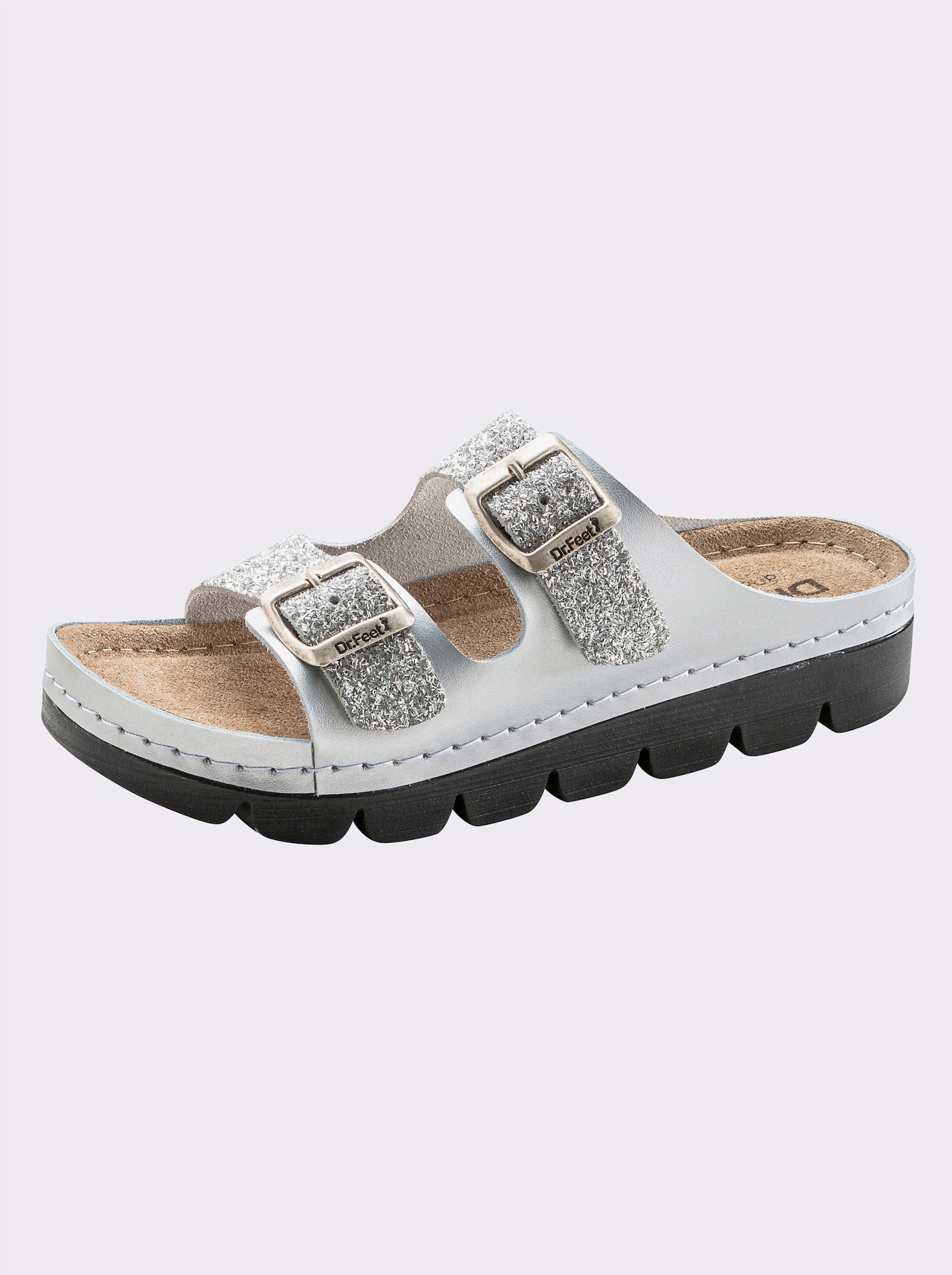 Dr. Feet Pantolette - silberfarben