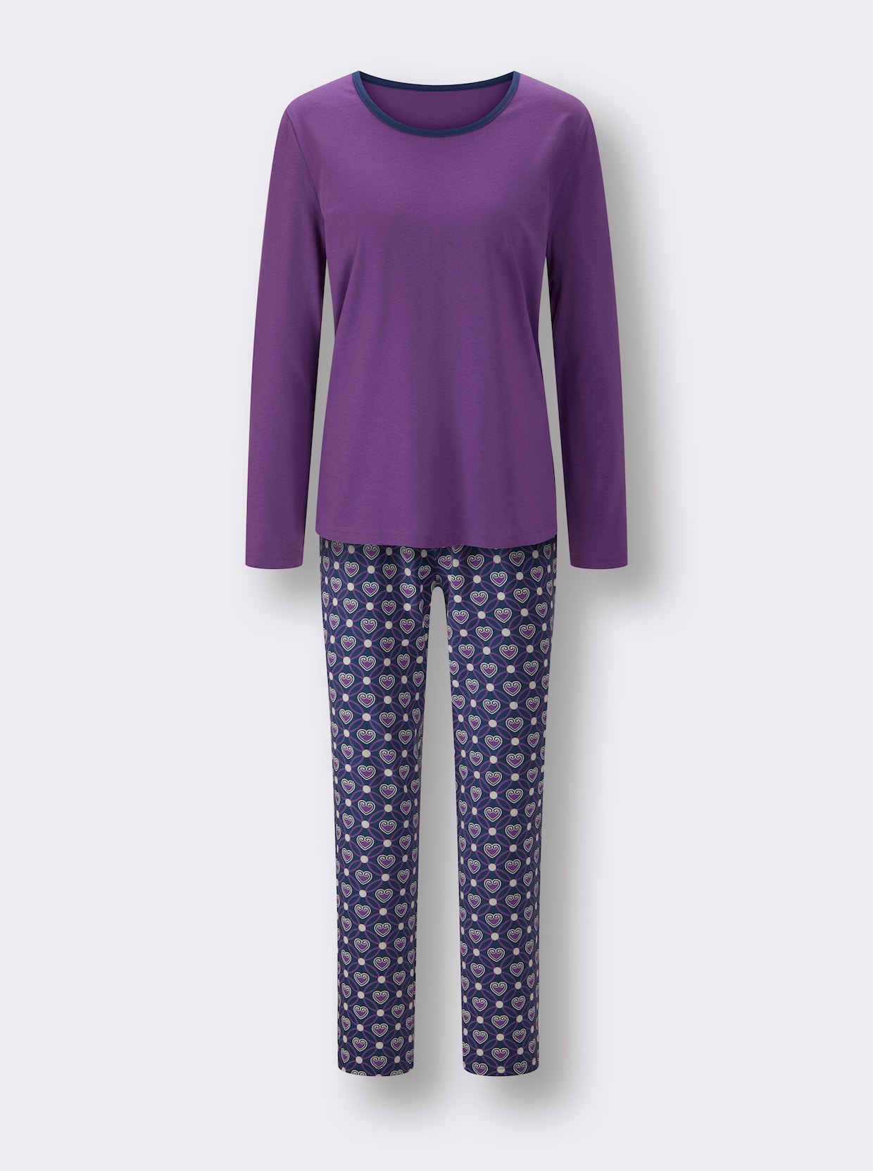 wäschepur Pyjama's - lila/donkerblauw bedrukt