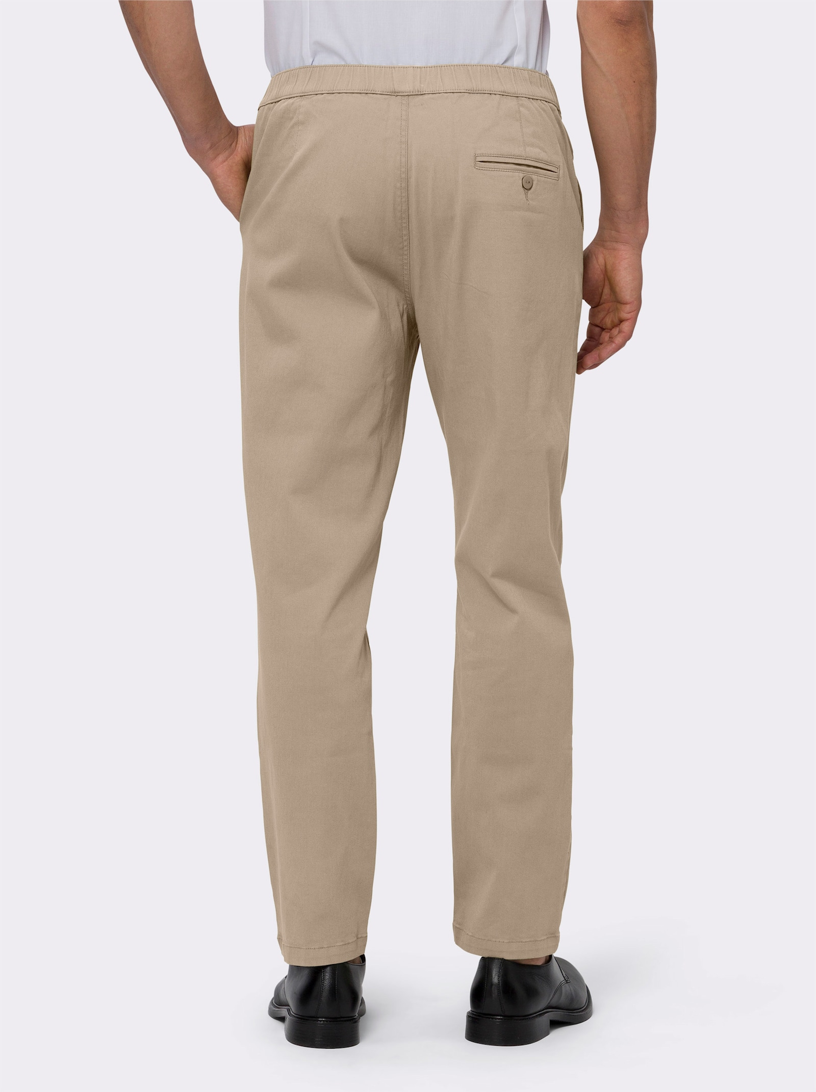 Comfortjeans met gestileerde ritssluitingoverslag - beige