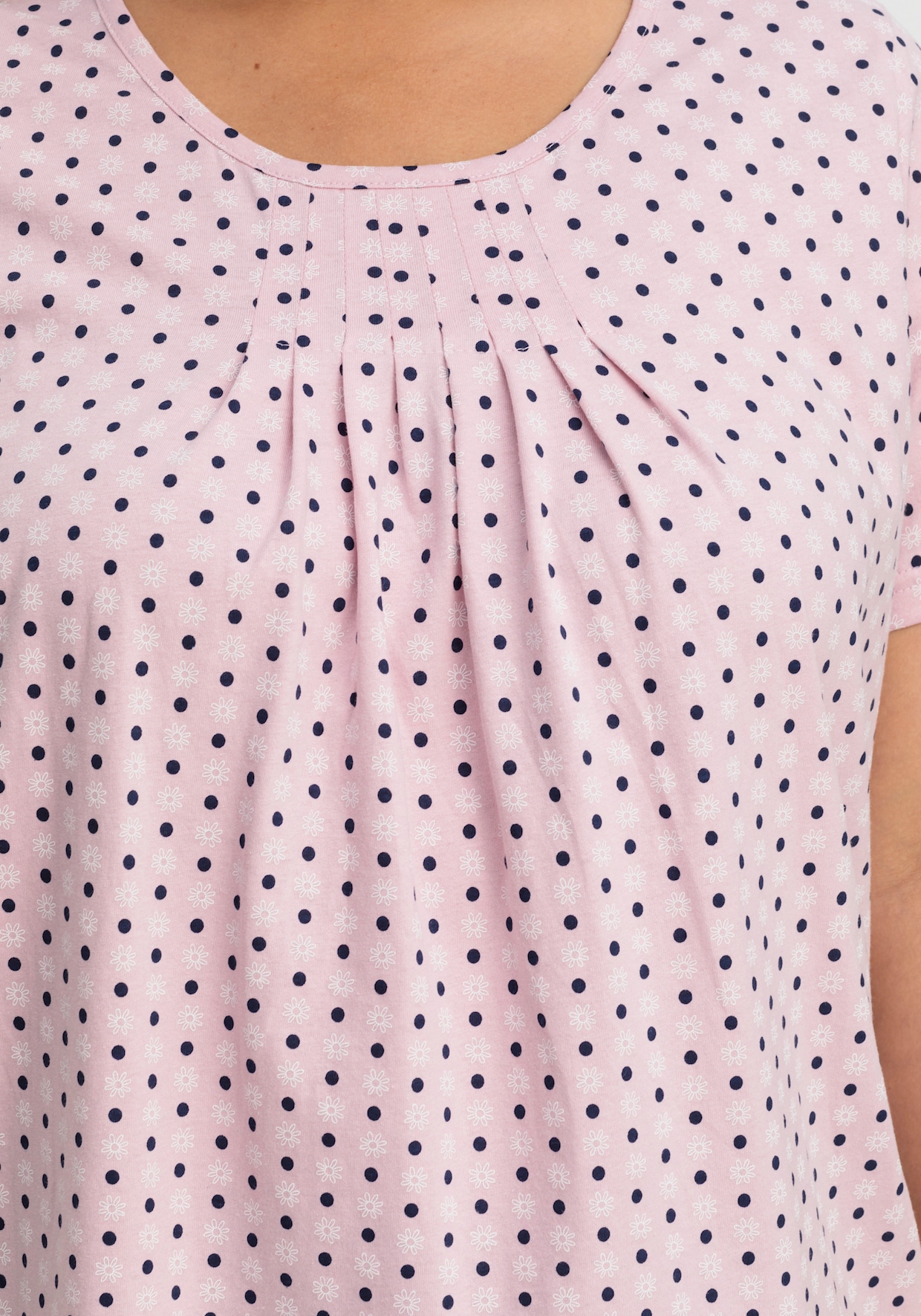 Kurzarmshirt im Minimaldessin - rosé-gemustert