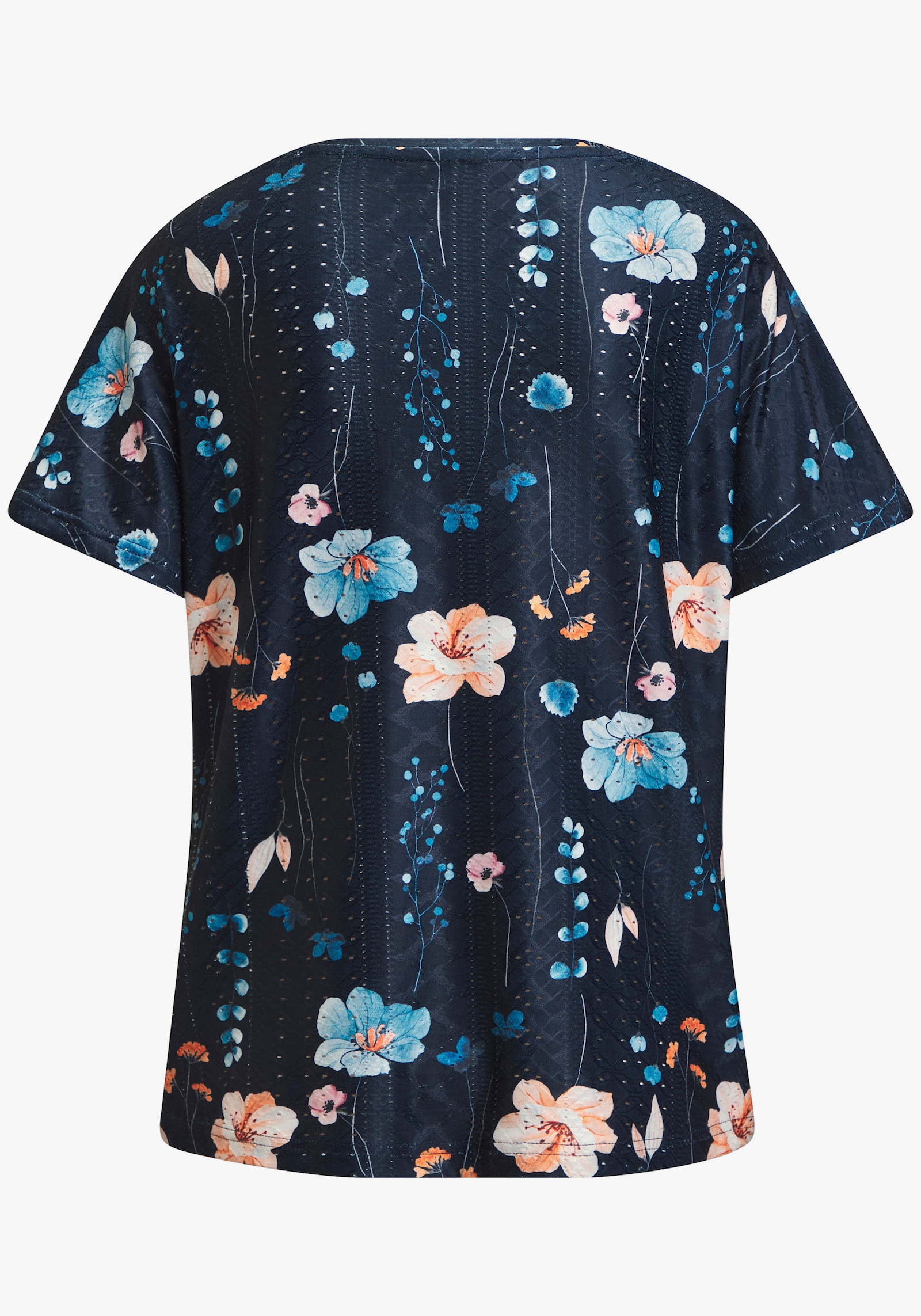 Vivance Kurzarmshirt - creme + navy