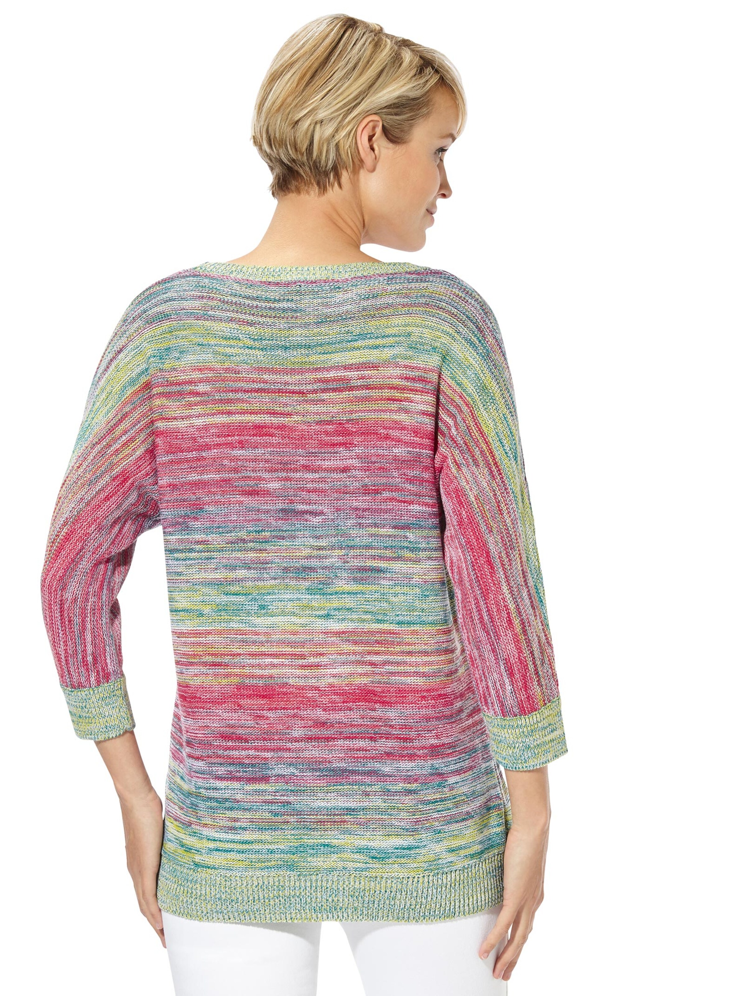 Collection L Pullover - rot-grün-gemustert