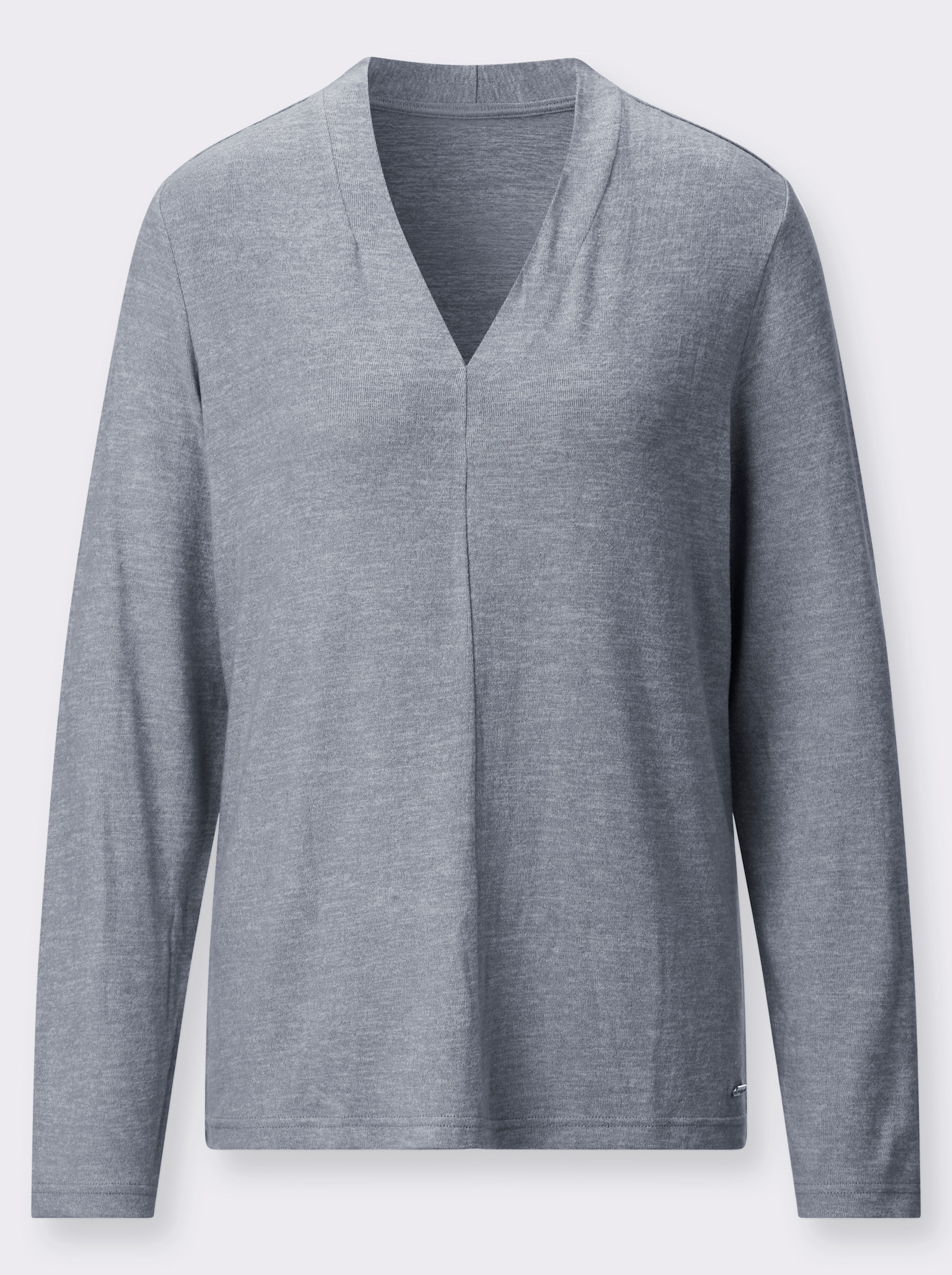 Winter-Shirt - marine-meliert