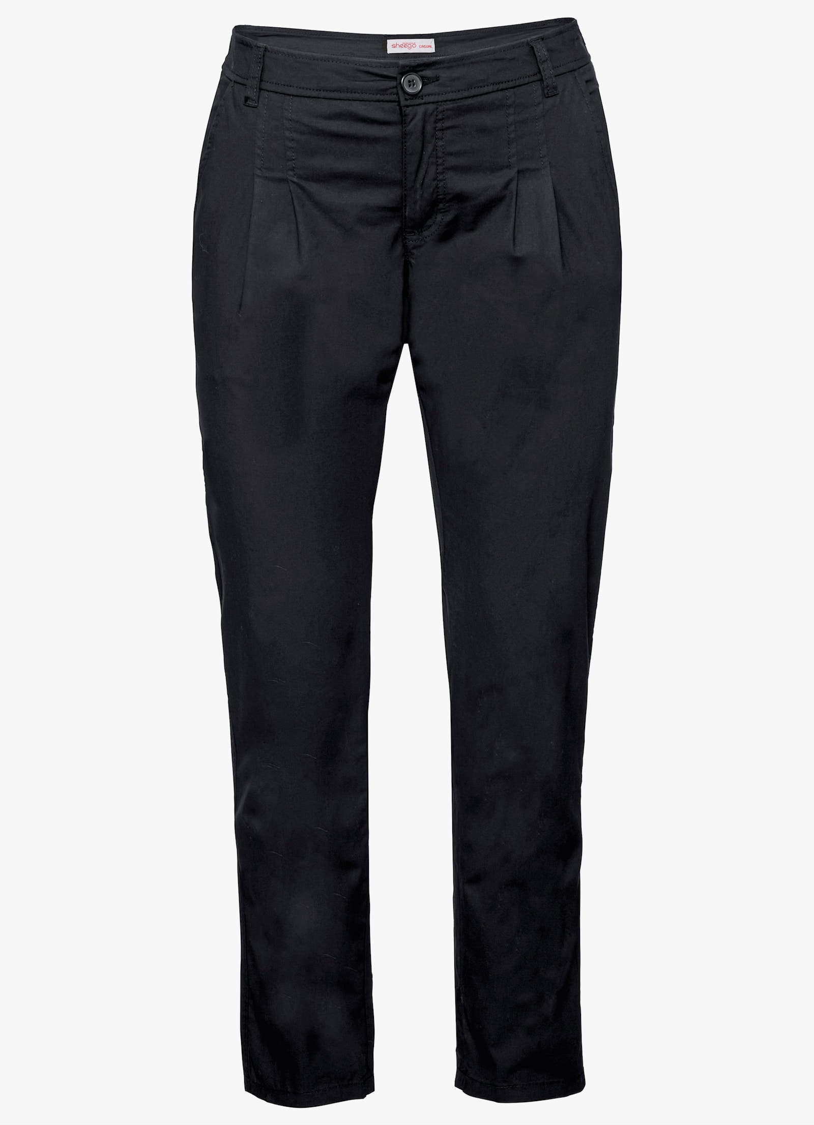 sheego Chinohose mit Bundfalten - schwarz