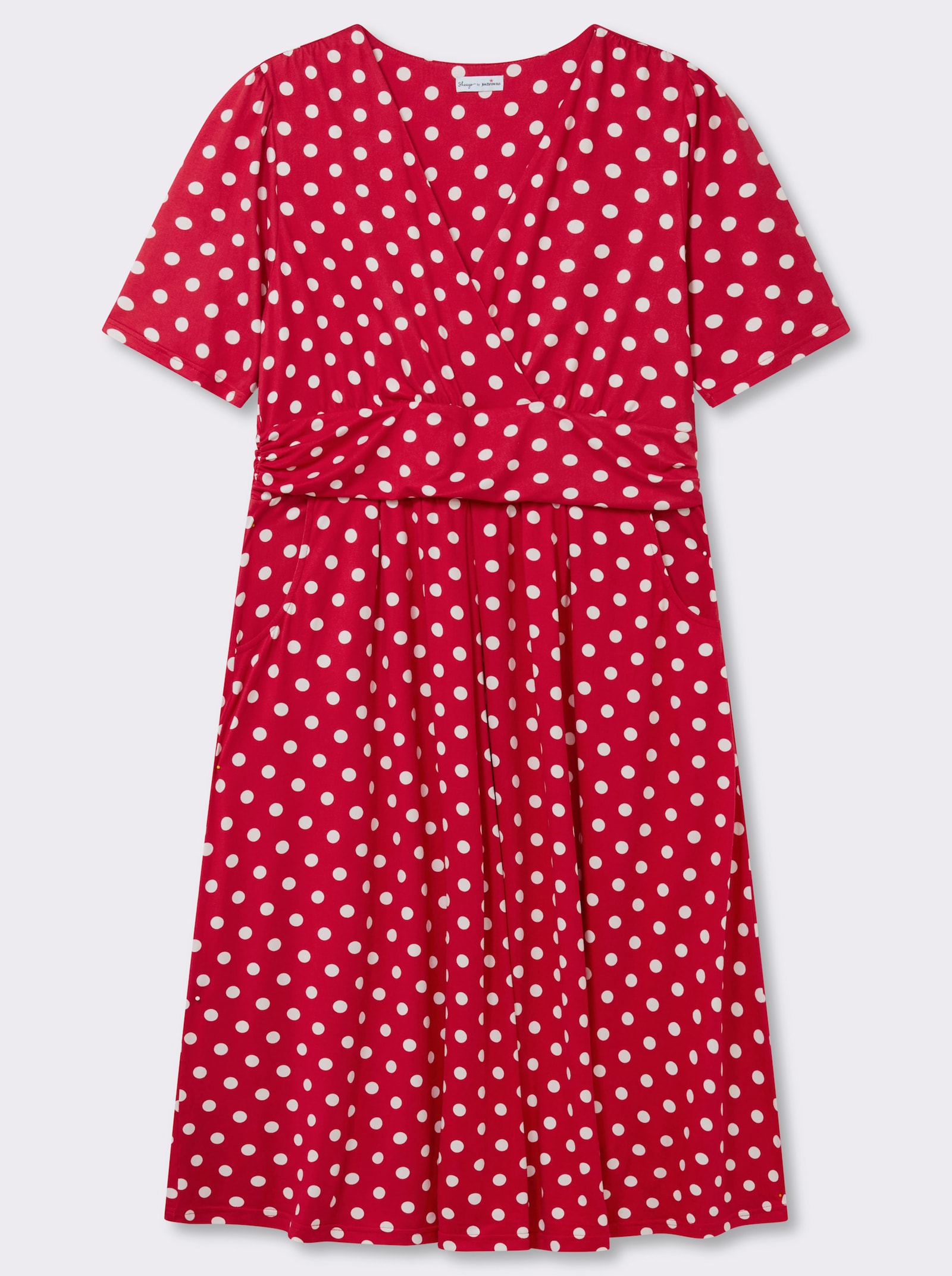 sheego by Joe Browns Jerseykleid mit Polka-Dots - erdbeere-weiß-gemustert