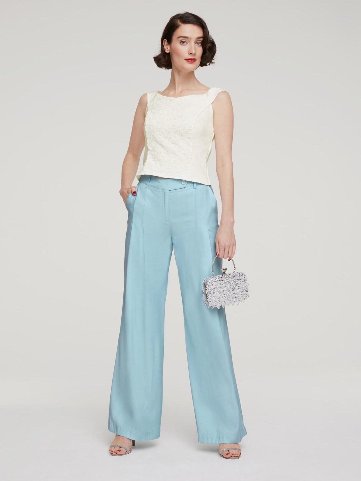 Patrizia Dini Spitzentop - offwhite