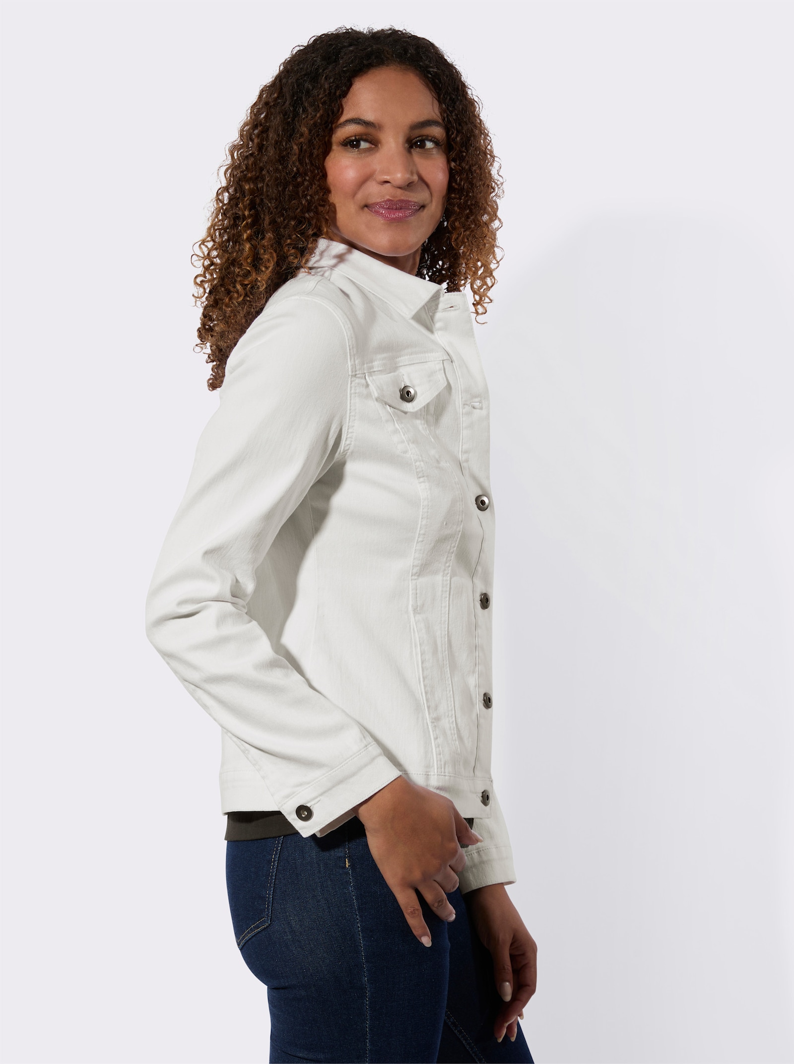 Jeansjack elastisch materiaal - wit