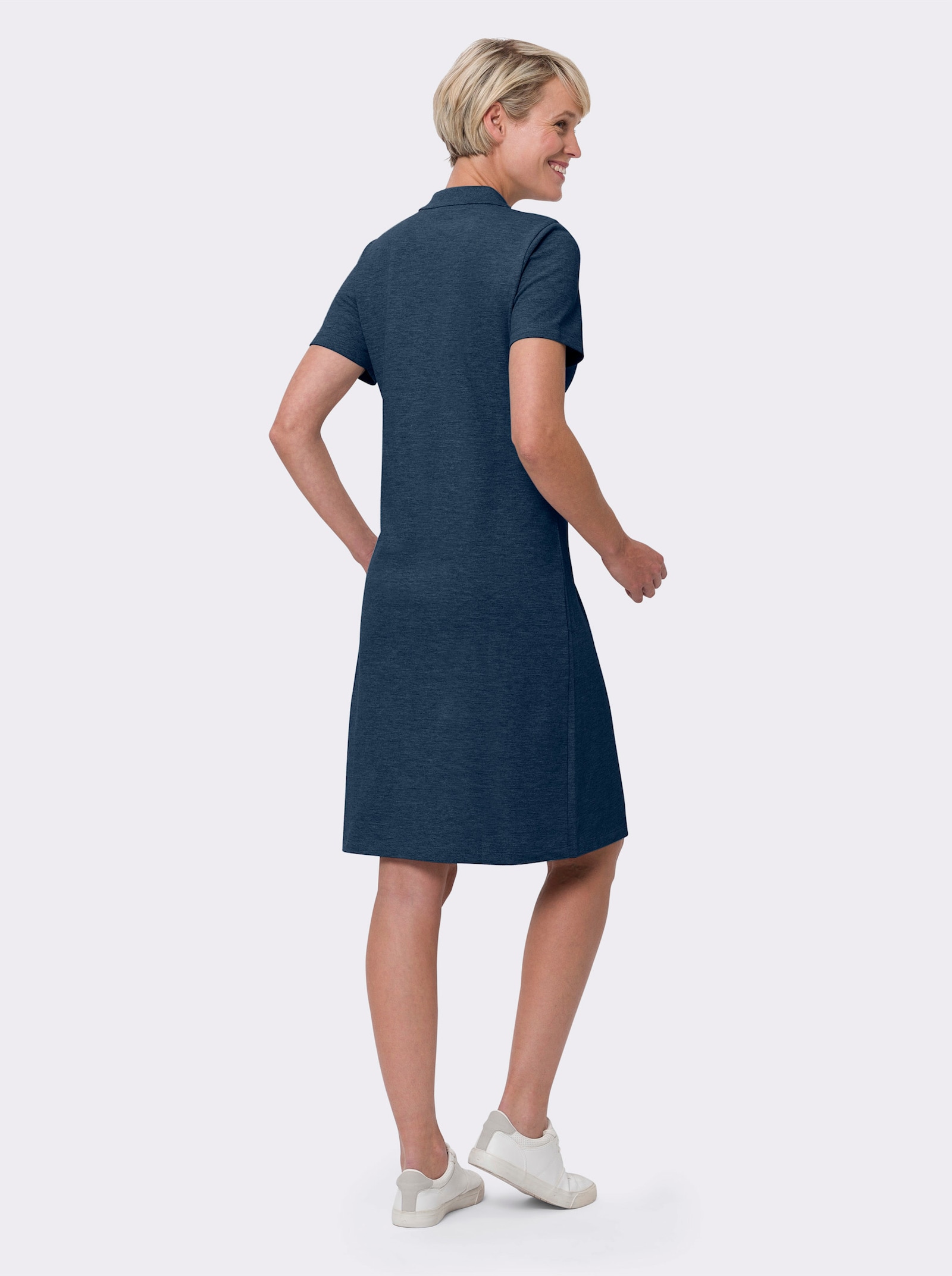 Polojurk van piqué - donkerblauw