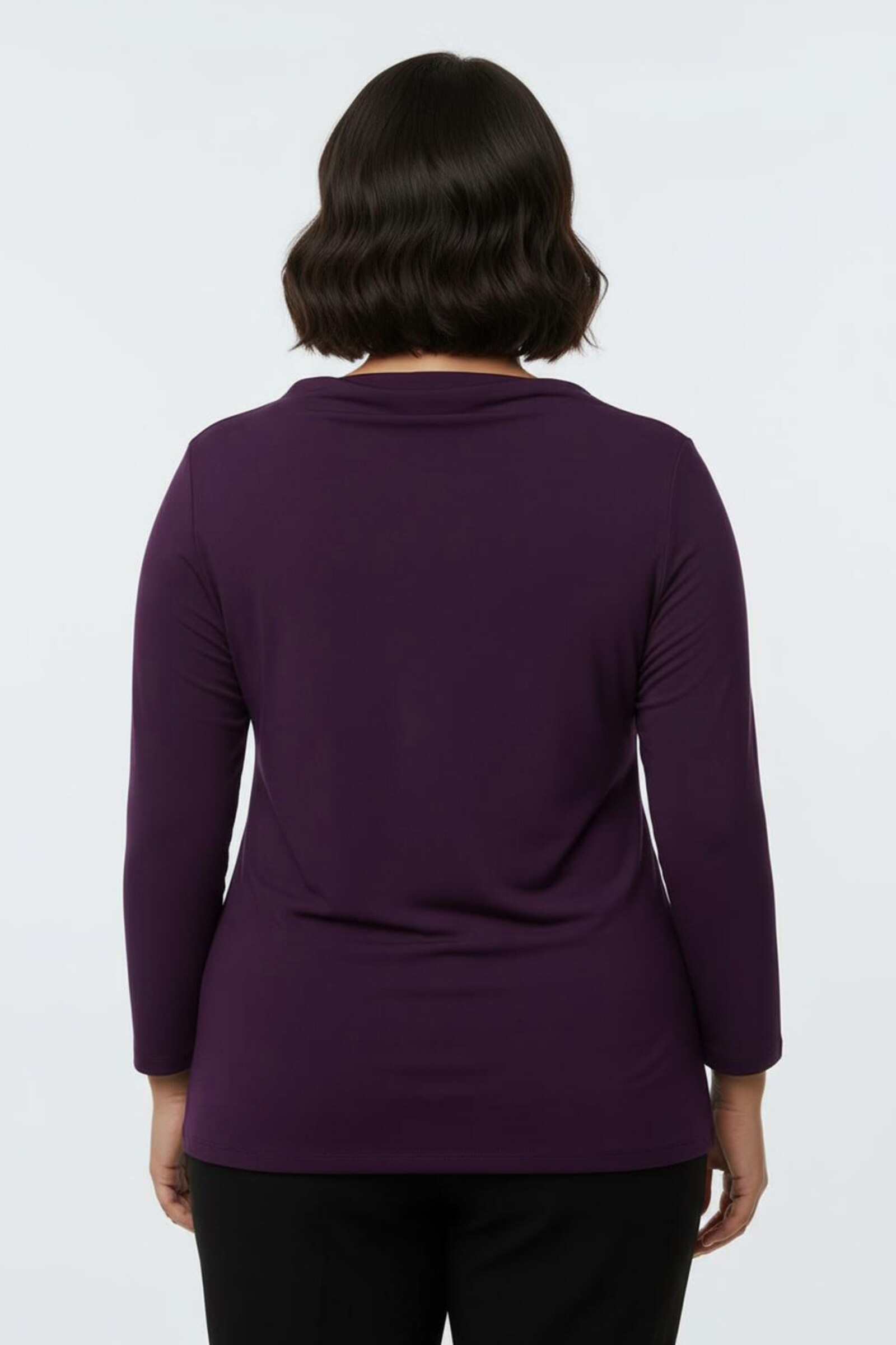 Wasserfallshirt mit 3/4-langen Ärmeln - traube