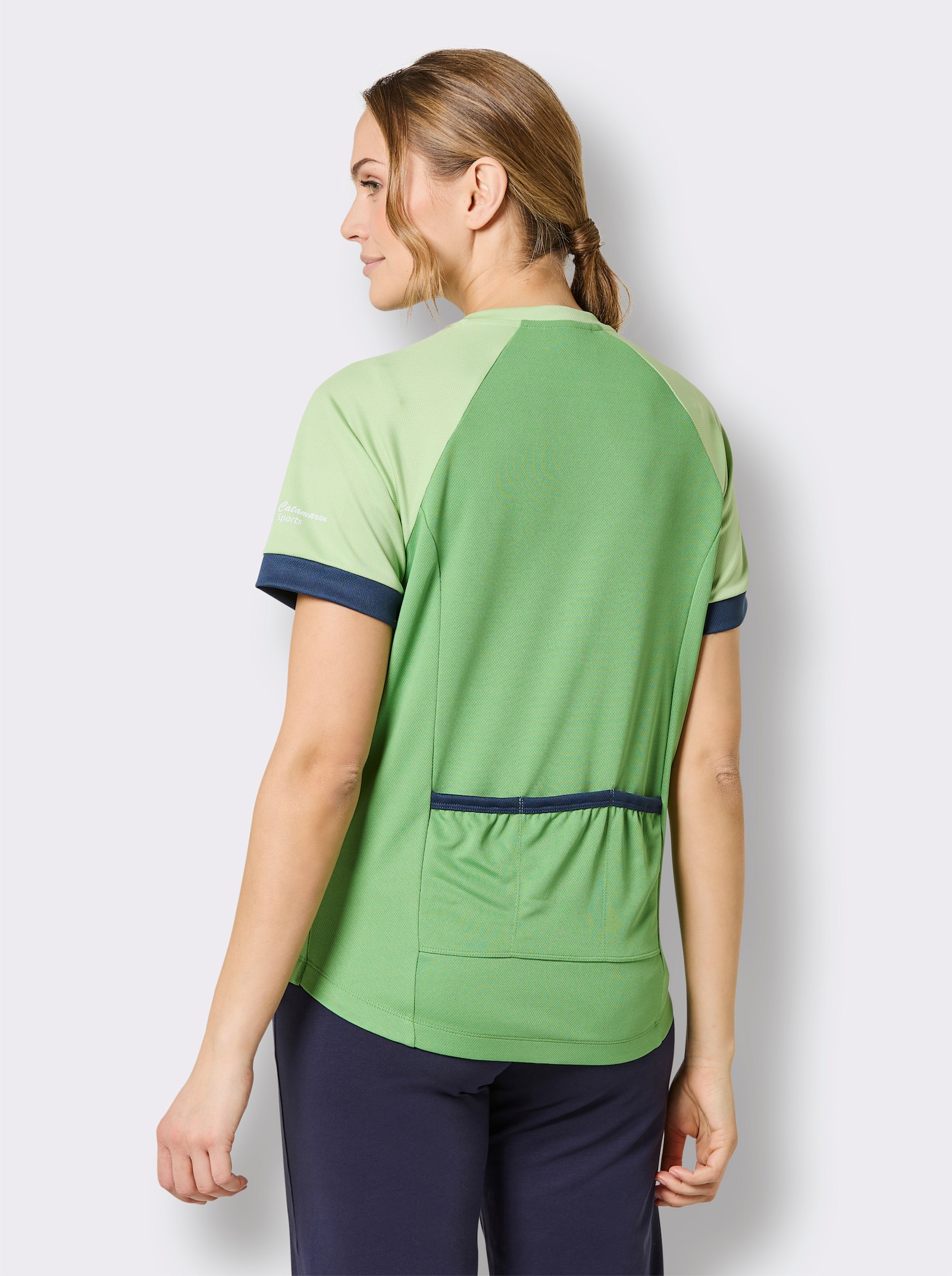 Catamaran Sports Fahrradshirt mit dreiteiliger Tasche hinten - apfel