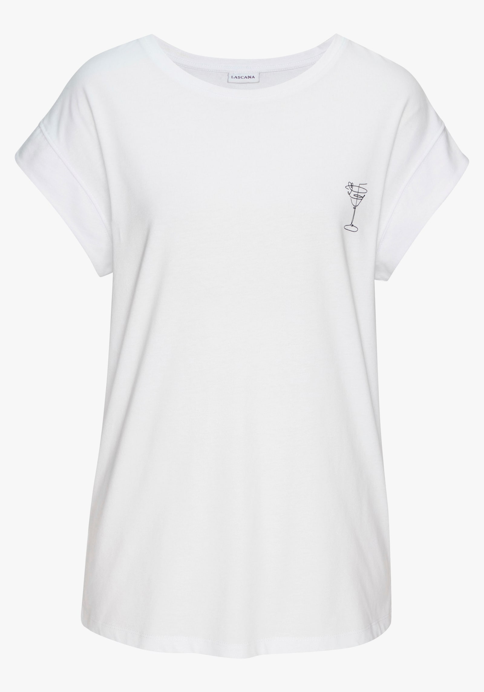 LASCANA Shirt met korte mouwen - wit