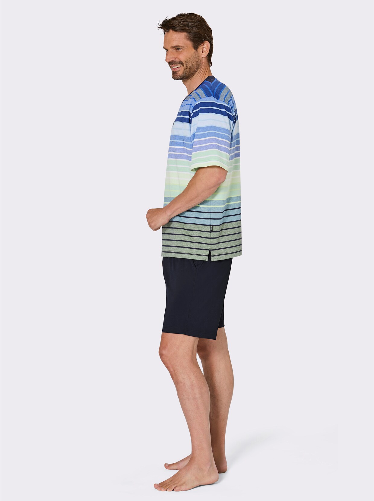 Hajo Shorty - marine-pistazie-geringelt