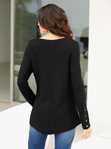 Rundhalspullover mit Nieten-Verzierung - schwarz