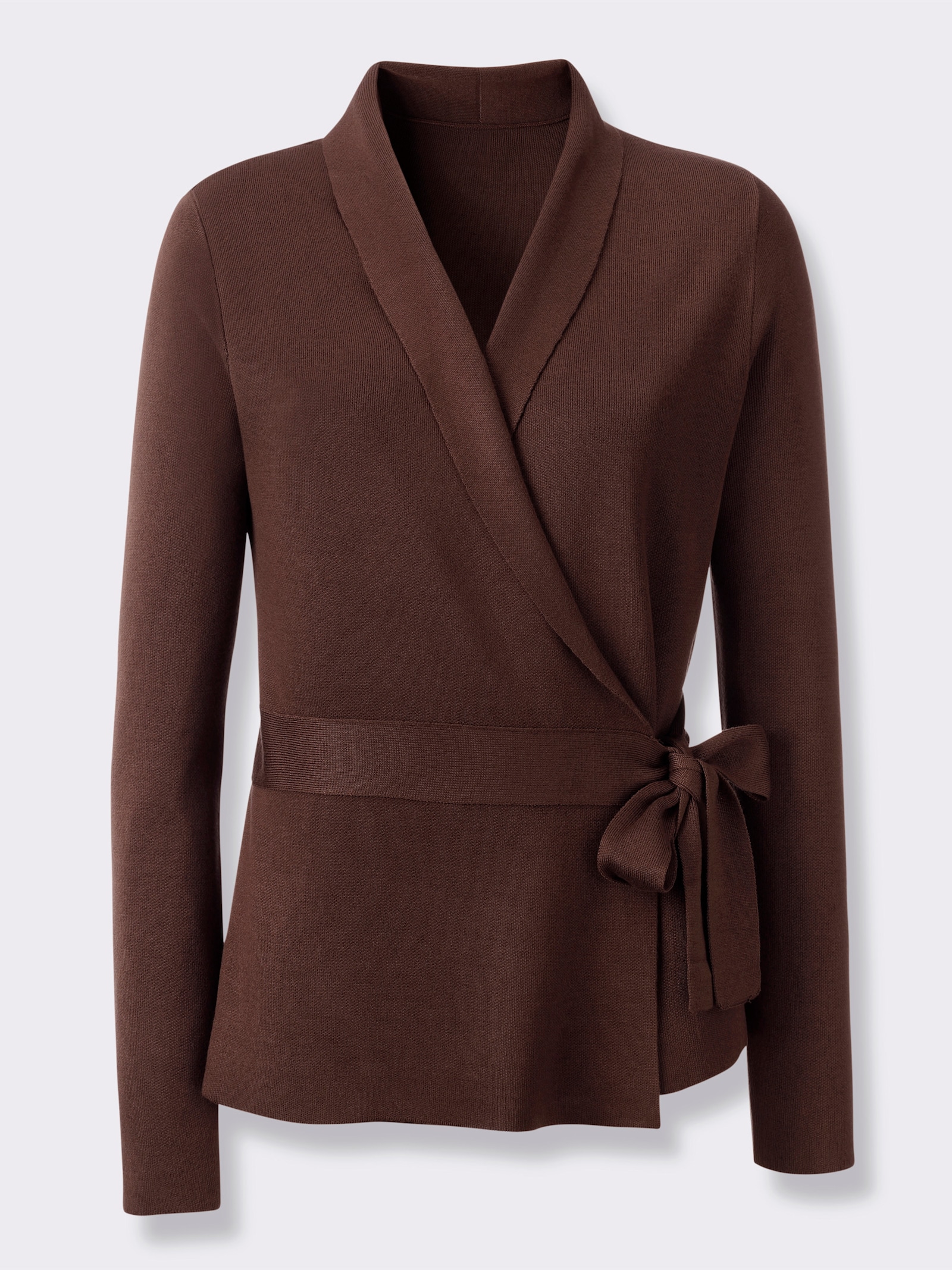 heine Wikkelvest met lange mouwen - chocolade