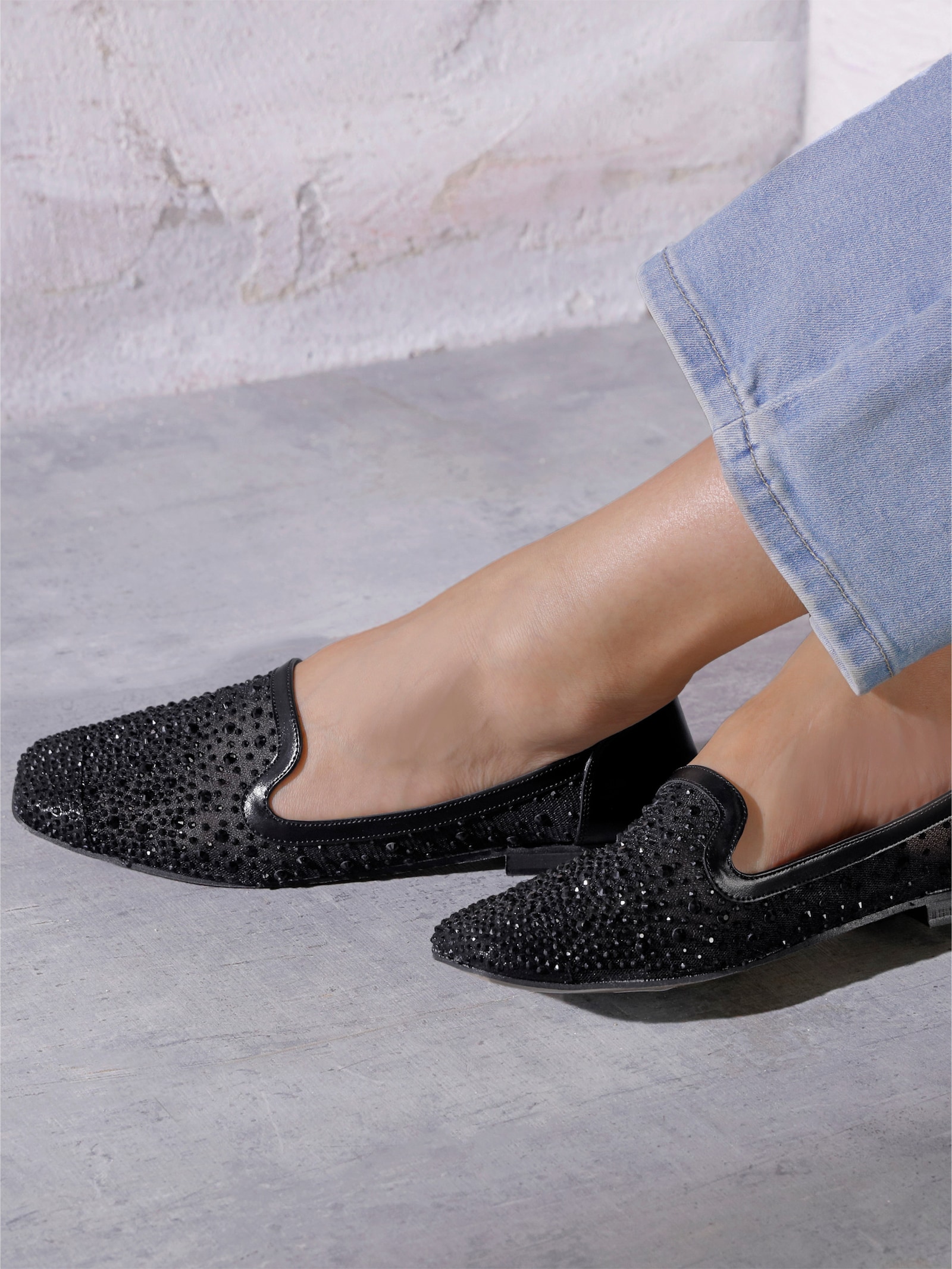 heine instapper - zwart/metallic