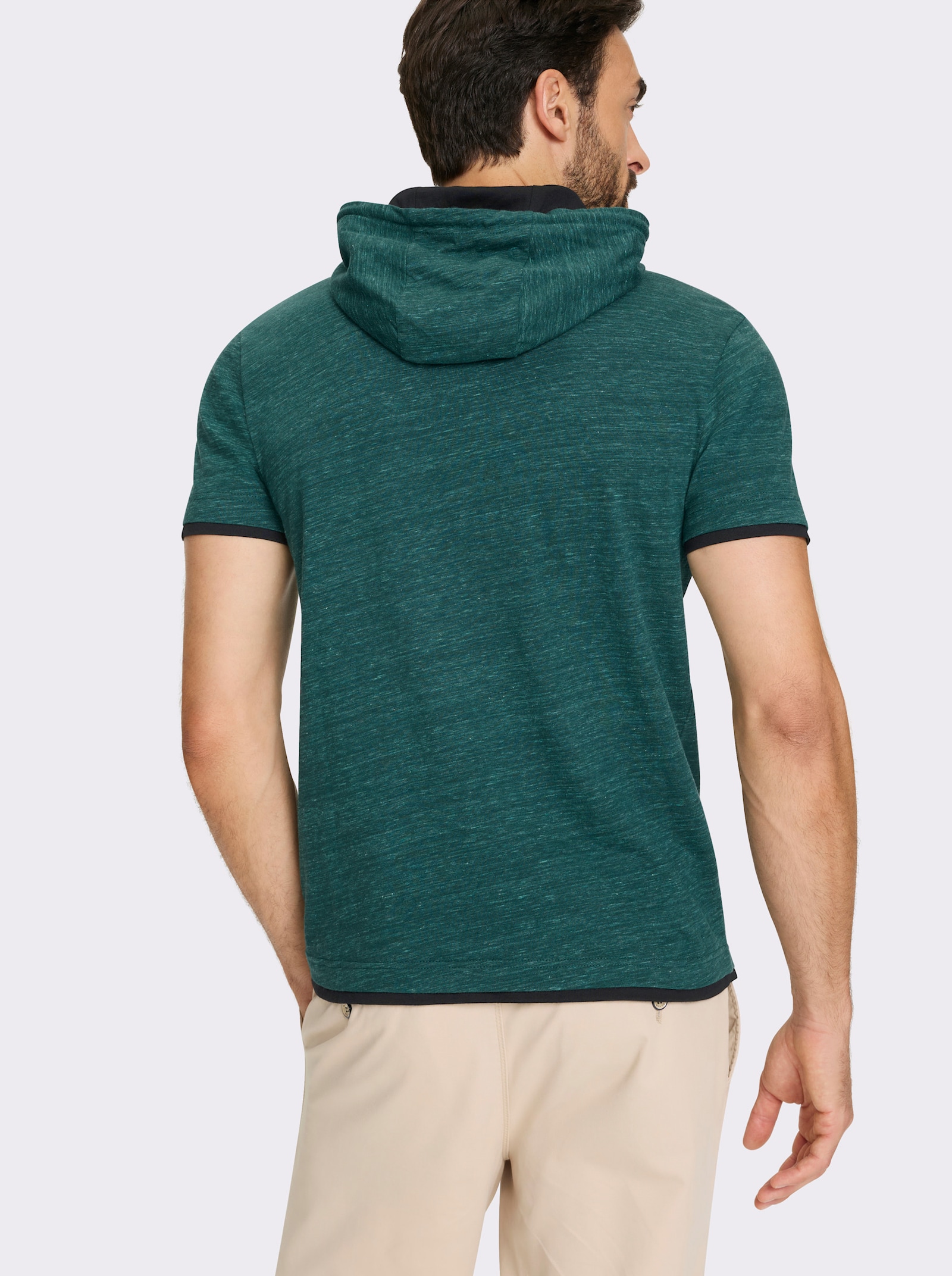 Catamaran Kapuzenshirt in Melange-Optik - petrol-mint-meliert