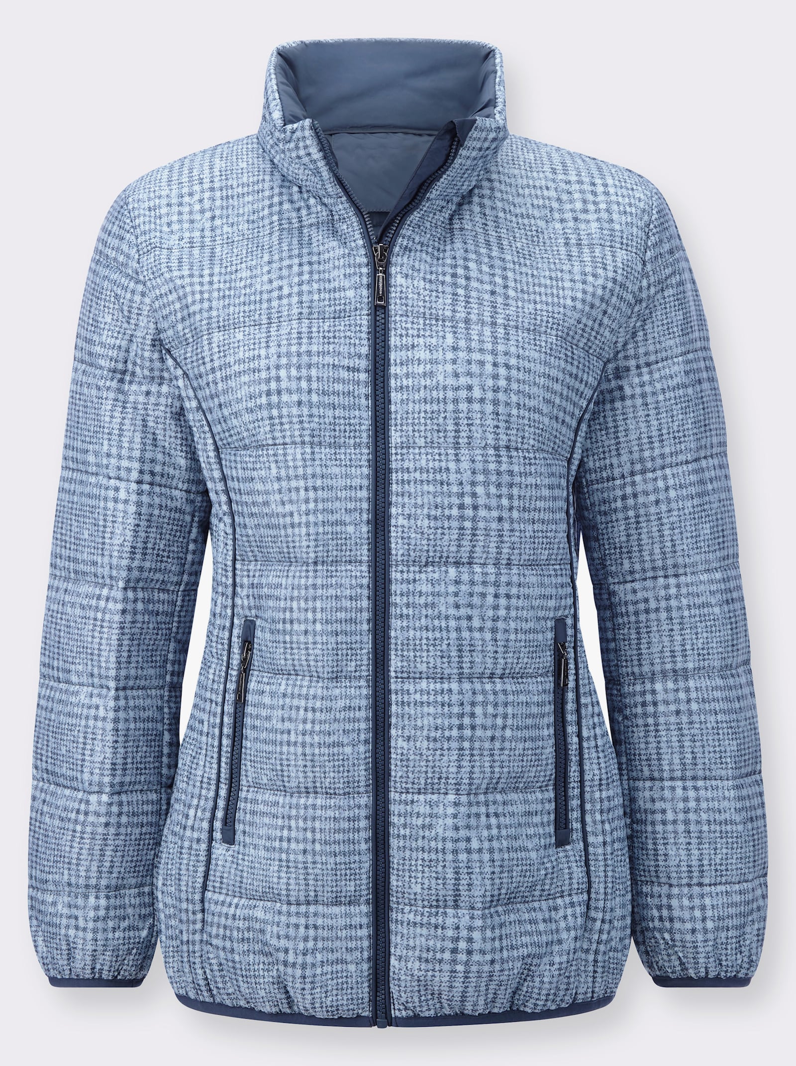 Steppjacke mit leichter Wattierung, bedruckt - hellblau-rauchblau-bedruckt