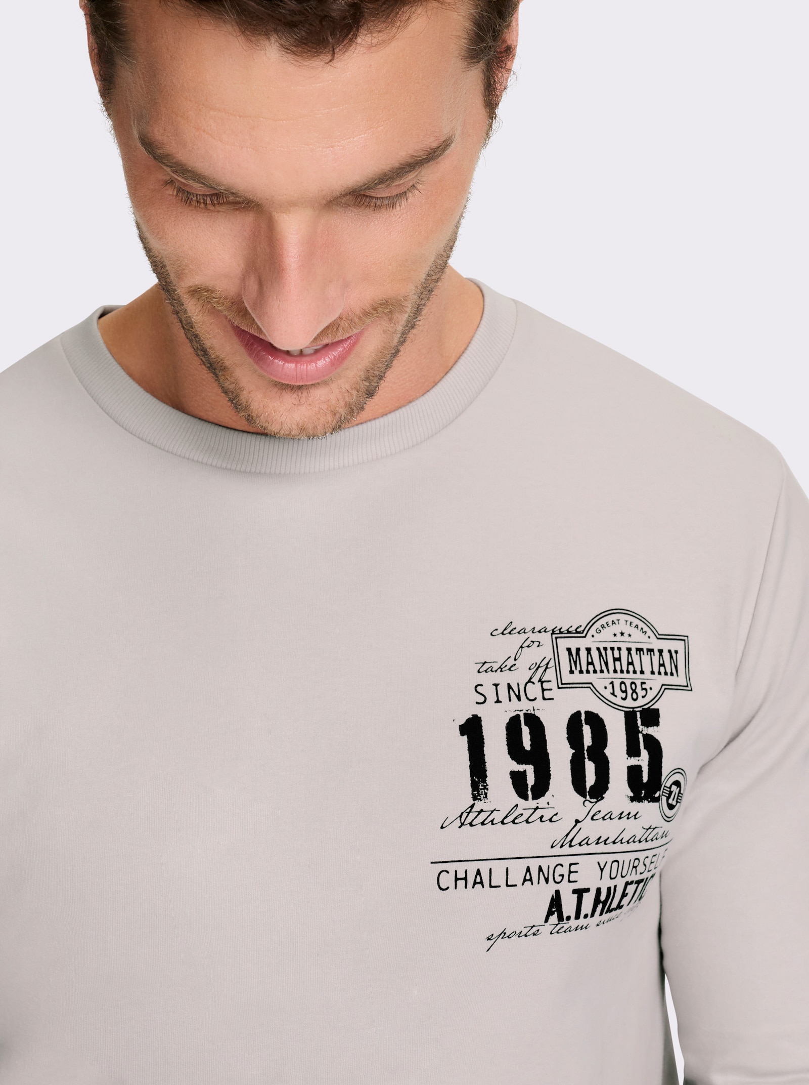 Catamaran Sweatshirt mit Bündchenabschlüssen - hellgrau