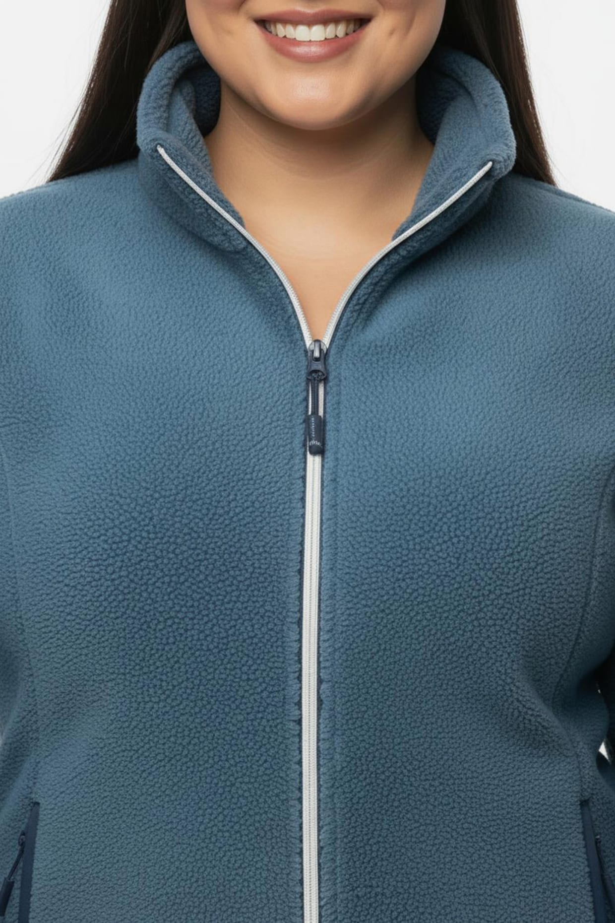 Fleecejacke mit Reißverschluss-Taschen - topas