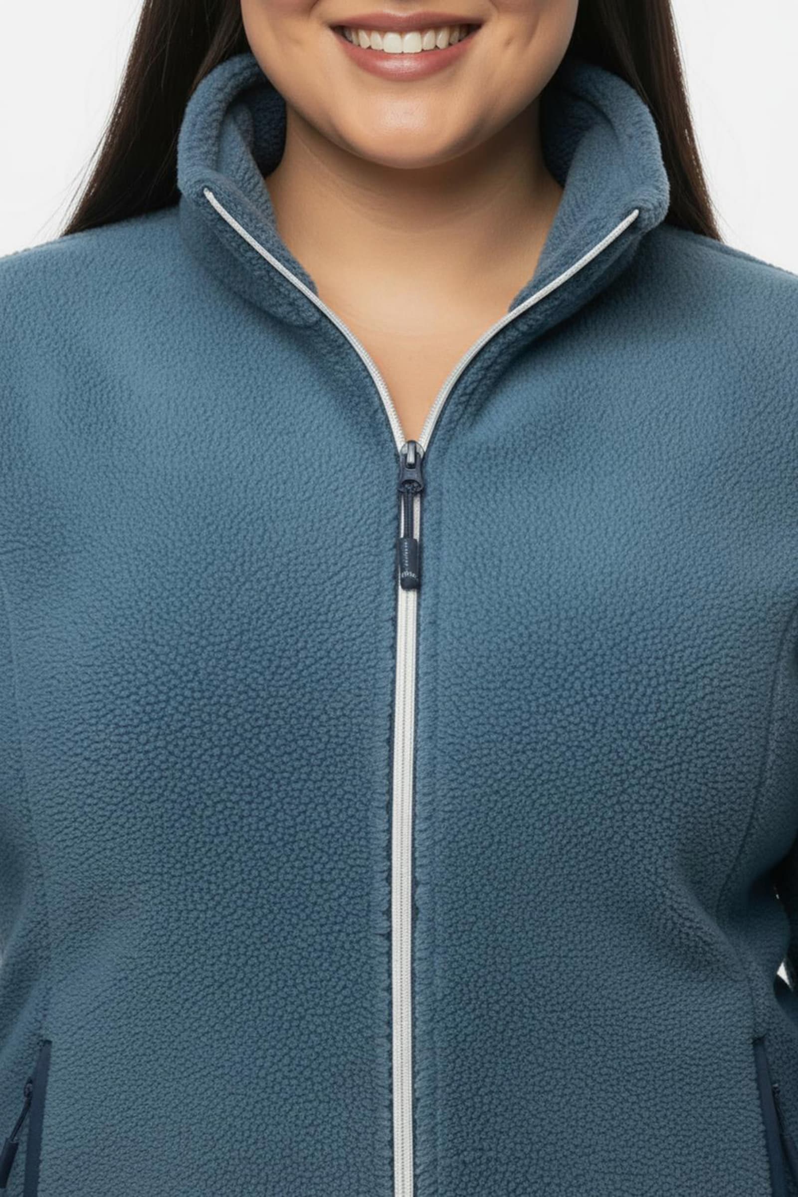 Fleecejacke mit Reißverschluss-Taschen - topas