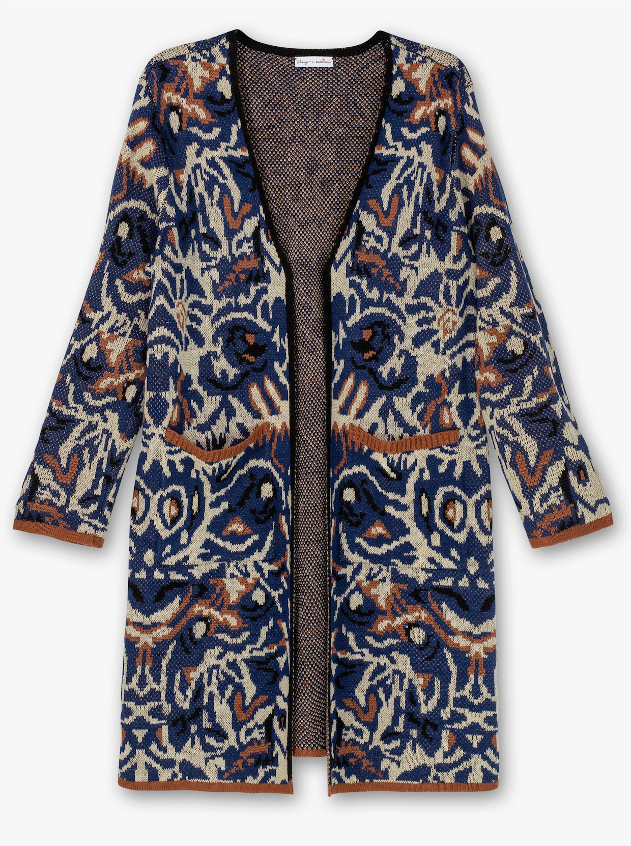 sheego by Joe Browns Strickmantel - nachtblau-gemustert