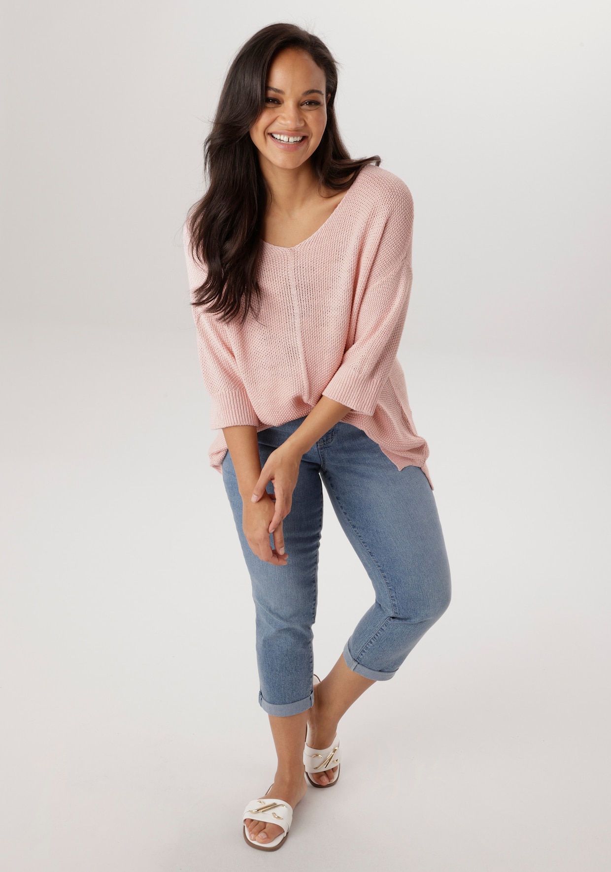 Aniston PLUS Strickpullover - puderrosa