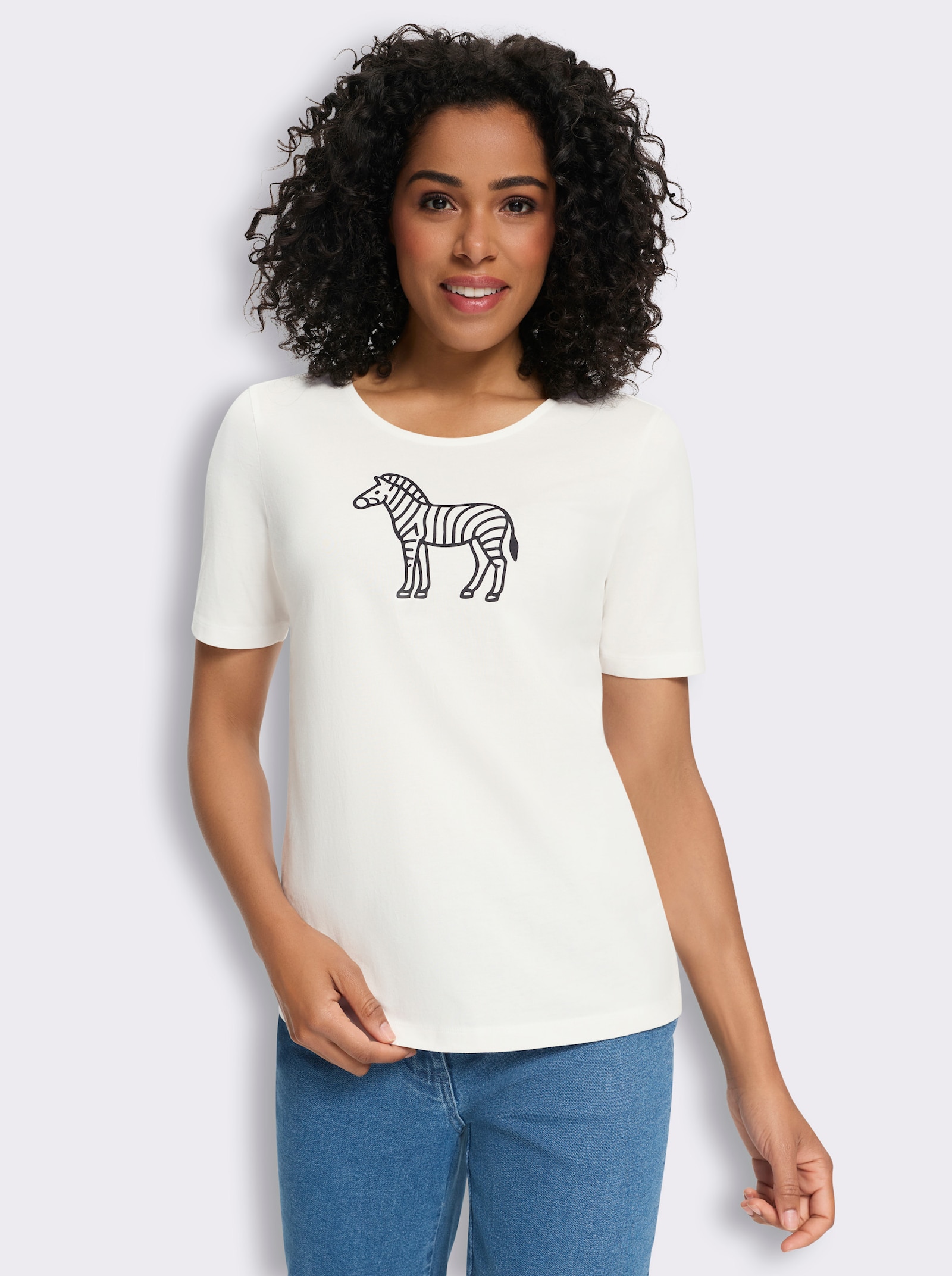 Shirts (2 stuks) - ecru + ecru/zwart bedrukt