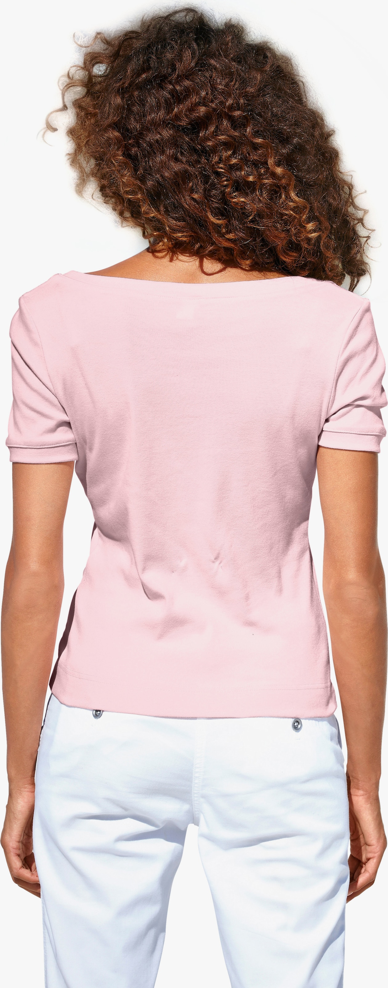 heine Shirt aus Rippenware - rosé