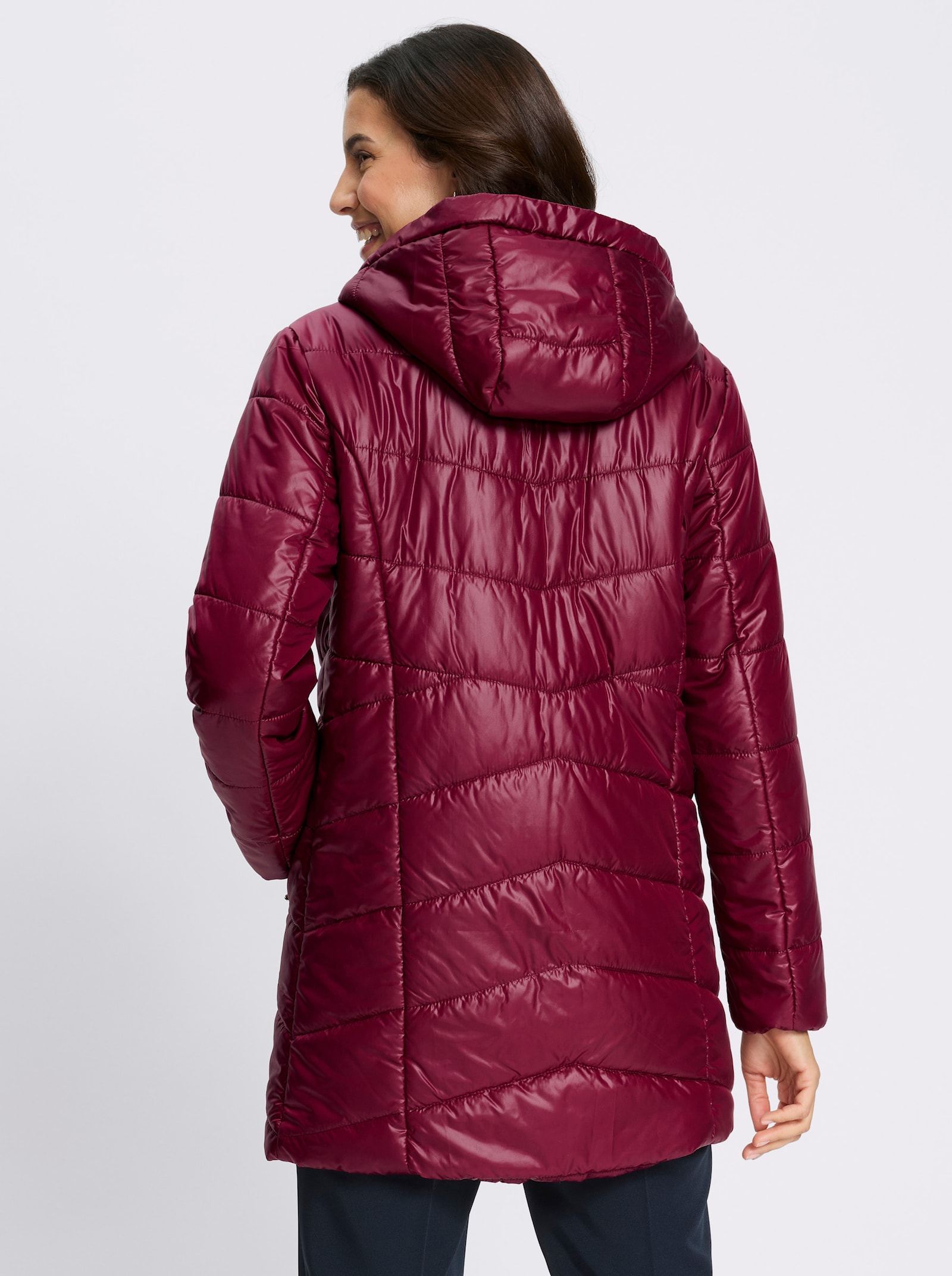 Longjacke mit Steppmuster - bordeaux