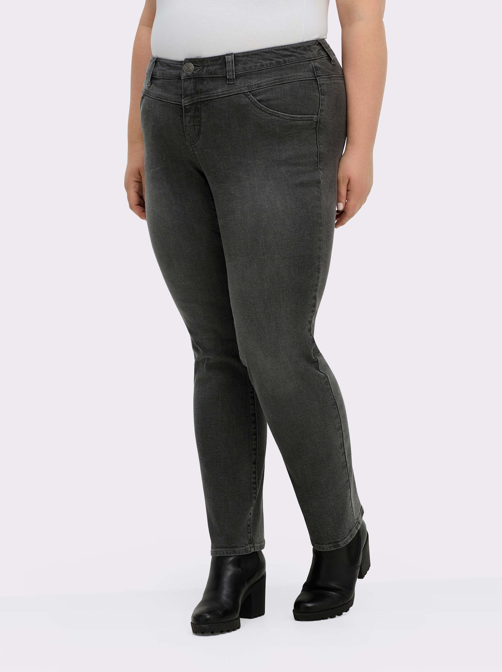 sheego Jeans in  5-Pocket-Form - anthrazit-grey-denim
