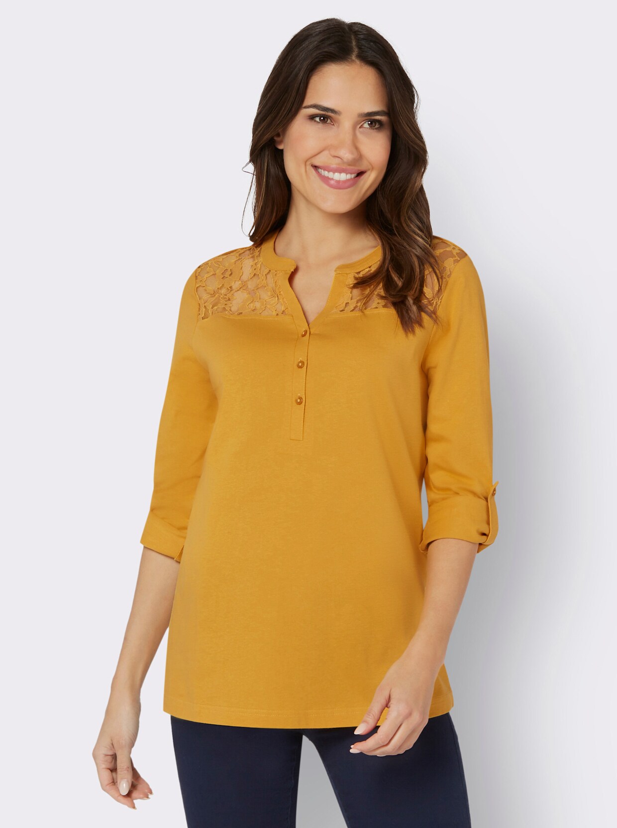 Shirt met lange mouwen - oker