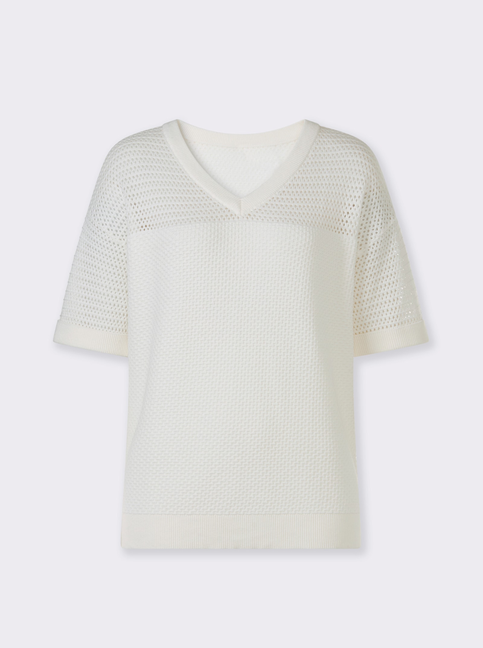 heine Pullover mit Ajourstrick - ecru