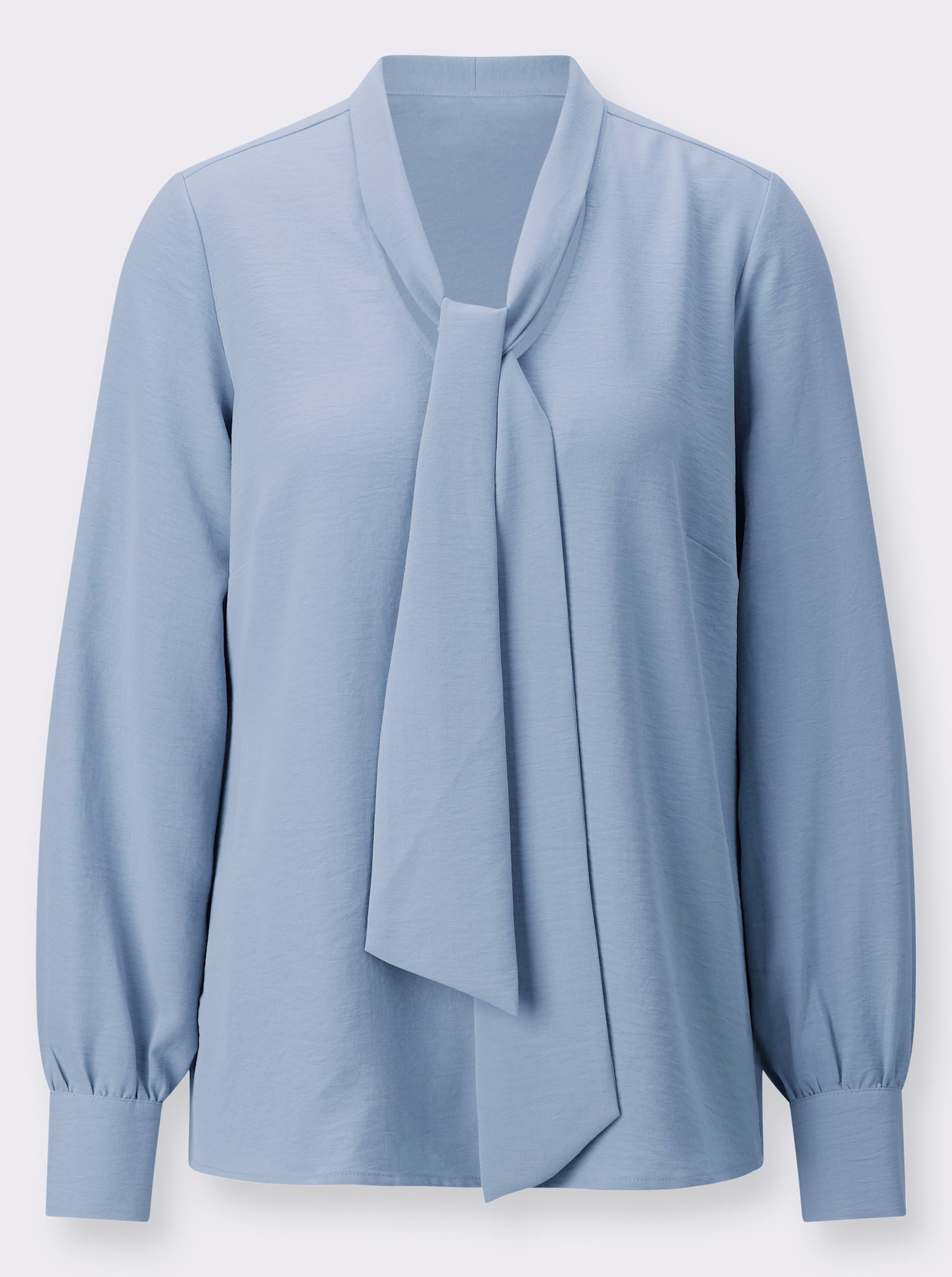 Schluppenbluse in Crêpe-Qualität - bleu
