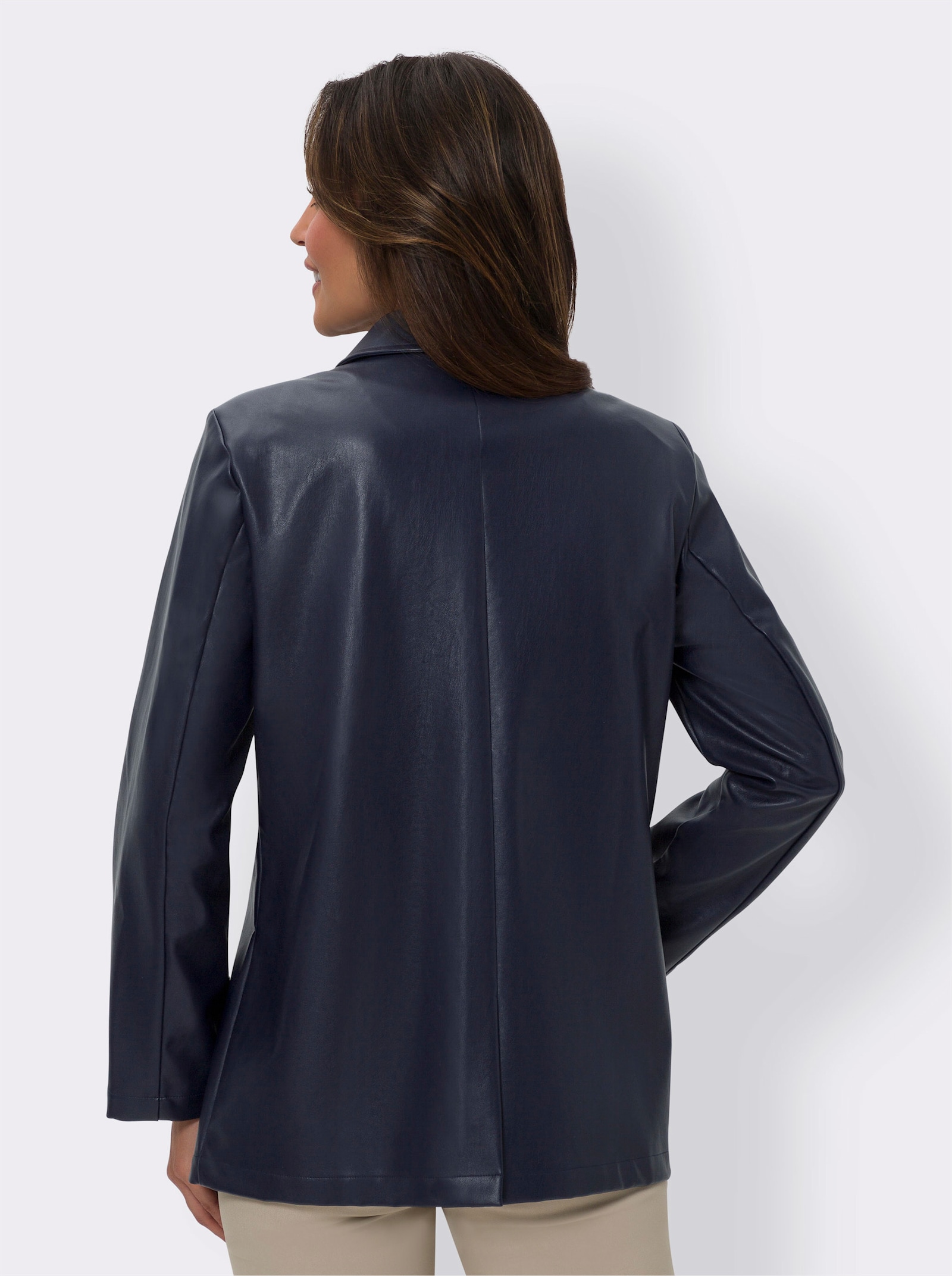 Lederimitatjacke für die Übergangszeit - marine