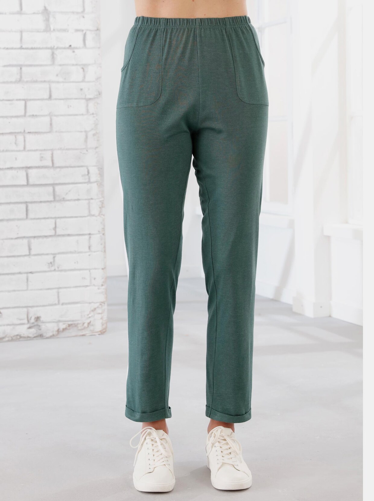 Vrijetijdsbroek - mint gemêleerd